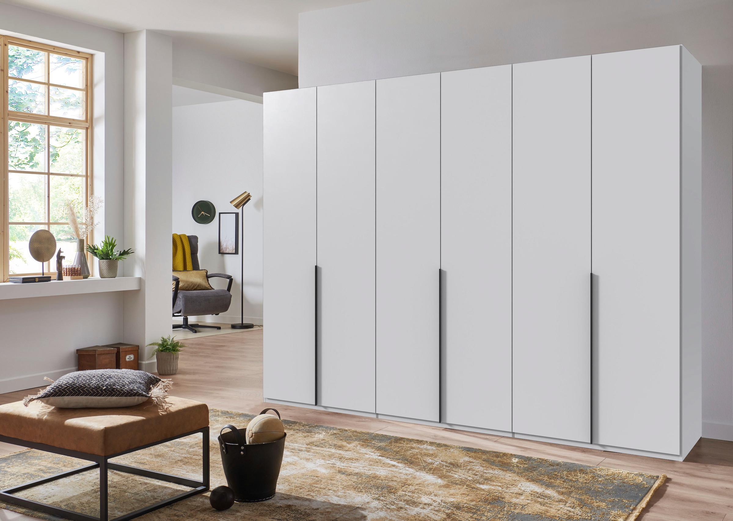Wimex Kleiderschrank »Mugano,in 8 Breiten,3 Höhen,2 Tiefen, viele Farben, Made in Germany«, (in Basic oder Premium Ausstattung mit 2 weiteren Einlegeböden), mit langen oder kurzen Griffen aus Metall, mit oder ohne Spiegel