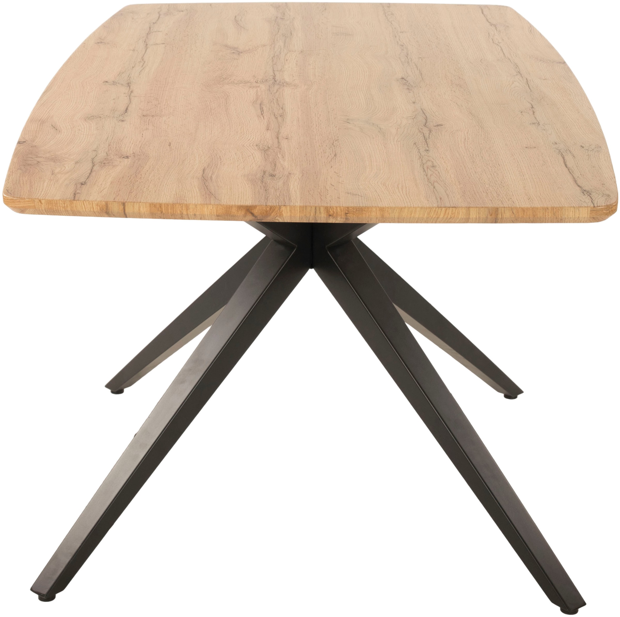 Duo Collection Esstisch »Tisch Emira«, (1 St.), massives X-Metallgestell, Wildeichen Optik