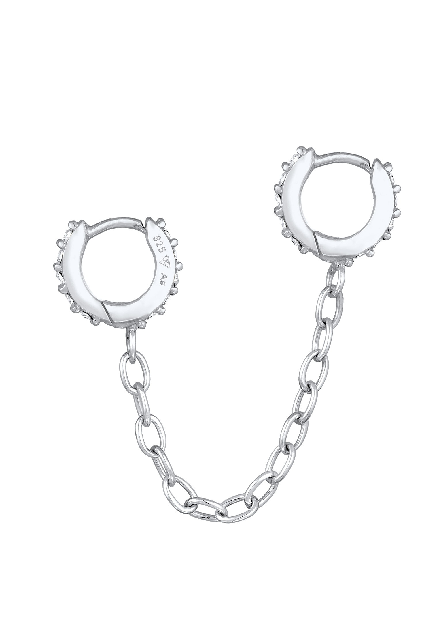 Elli Paar Creolen »Ohrringe Creole 925 Silber, mit Kristallen von Swarovski®«
