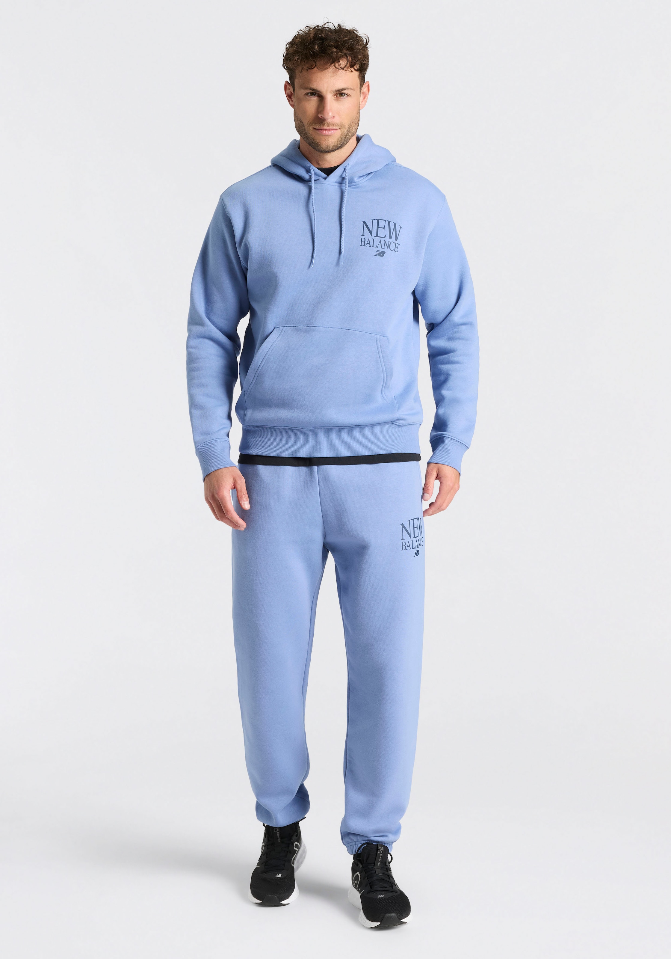 New Balance Kapuzensweatshirt , mit Kapuze, mit Kordelzug, mit Kängurutasche, mit Print-Applikation
