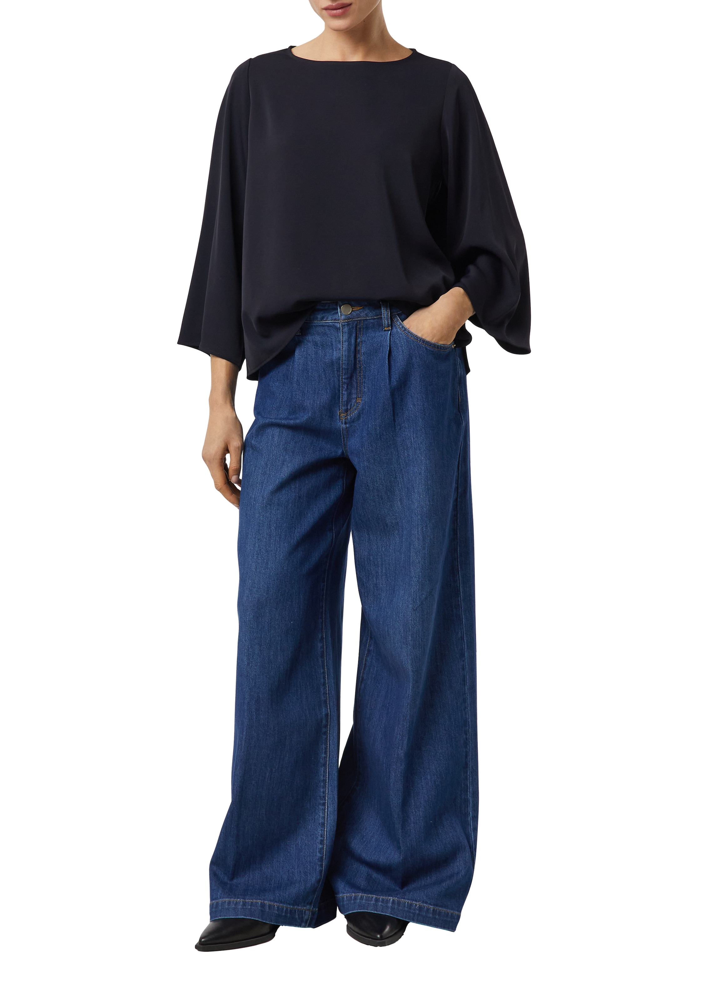 Comma Shirtbluse Sommerbluse 3/4-Arm mit weiten Ärmeln