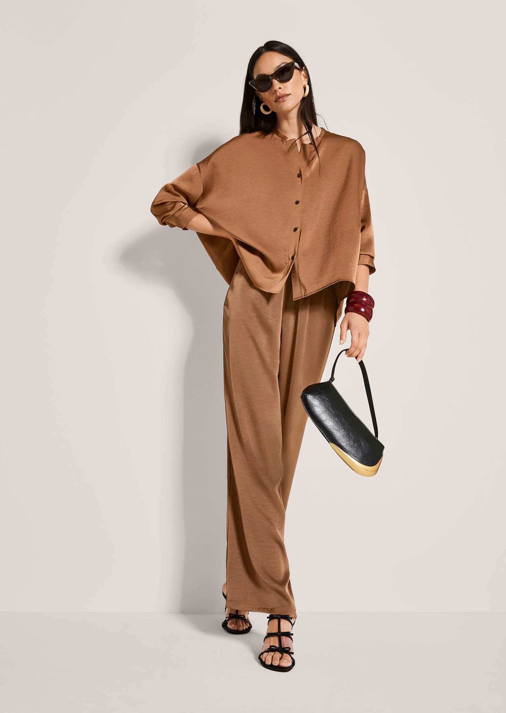 MADELEINE Langarmbluse »Satinbluse Oversized-Bluse mit Glanzeffekt« Satinoptik