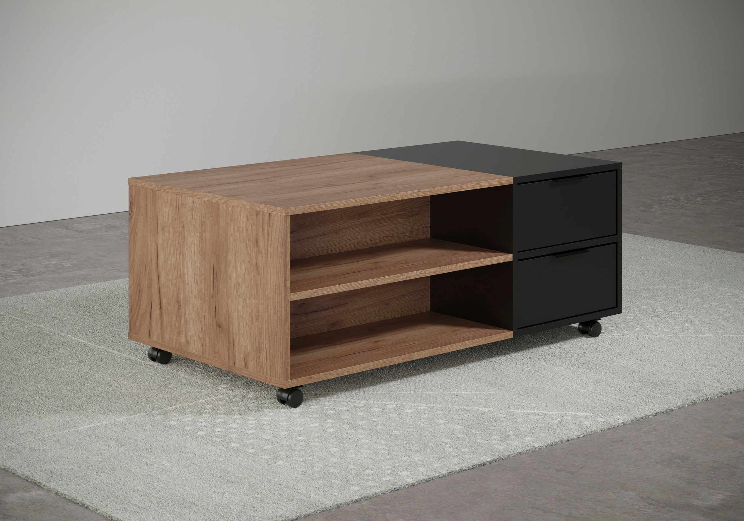INOSIGN Couchtisch »Kriens«, Eleganter Wohnzimmertisch auf Rollen - Maße (B/T/H) 110/60/44 cm
