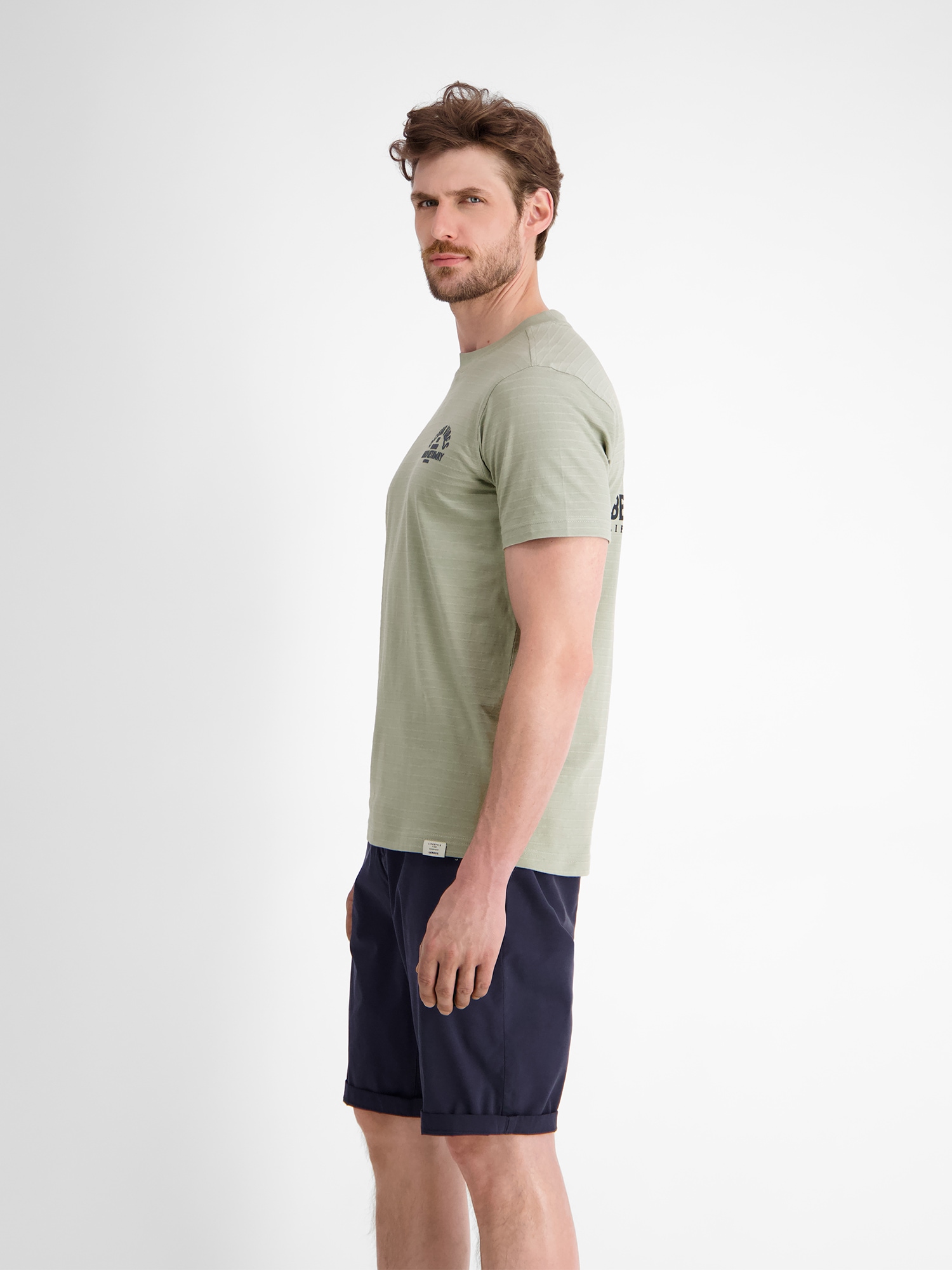 LERROS T-Shirt »LERROS Gestreiftes T-Shirt mit Front und Backprint«
