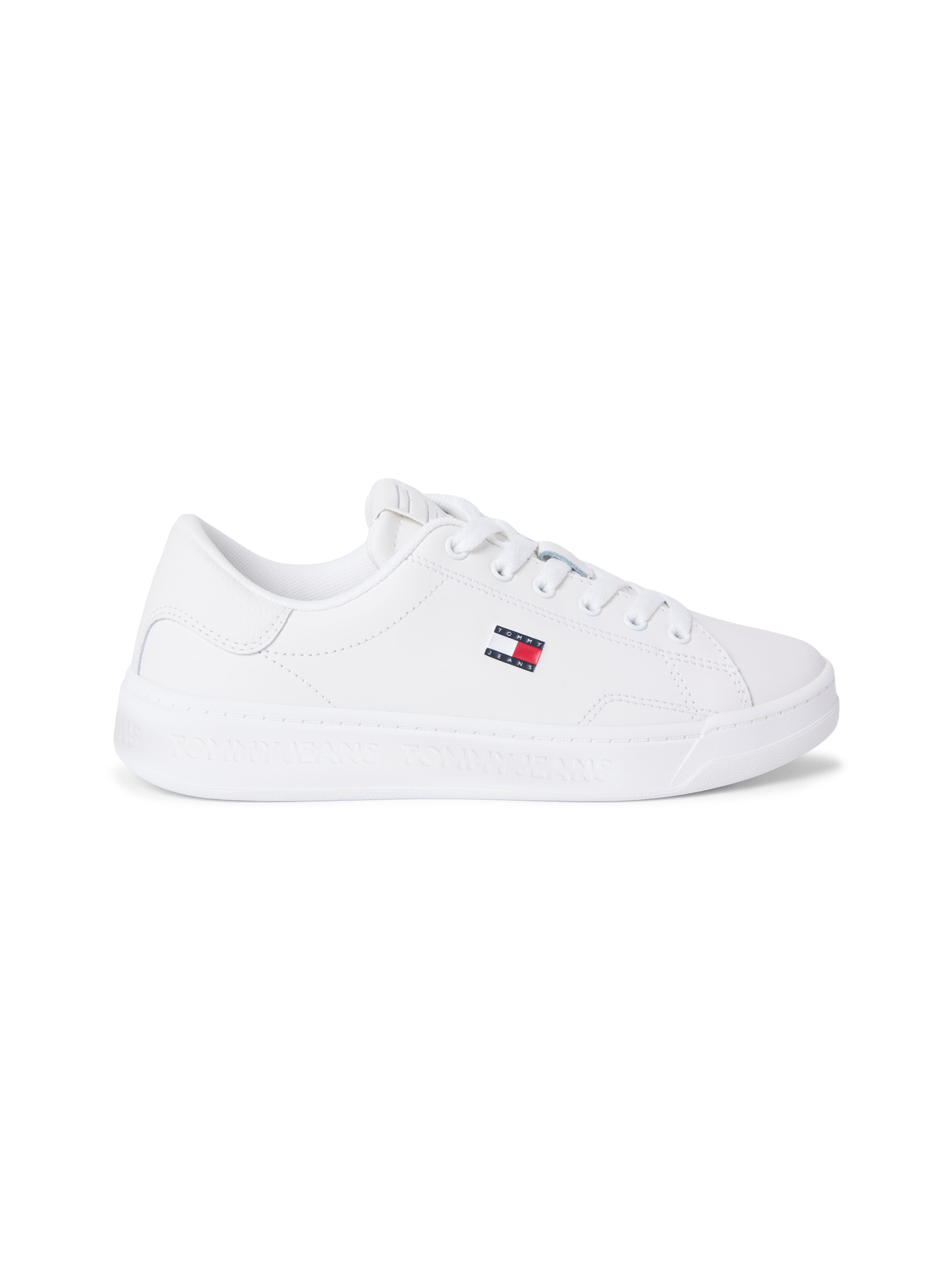 Tommy Jeans Plateausneaker »TJW SCRIPT CUPSOLE«  Freizeitschuh, Halbschuh, Schnürschuh mit seitlicher Logoflagge