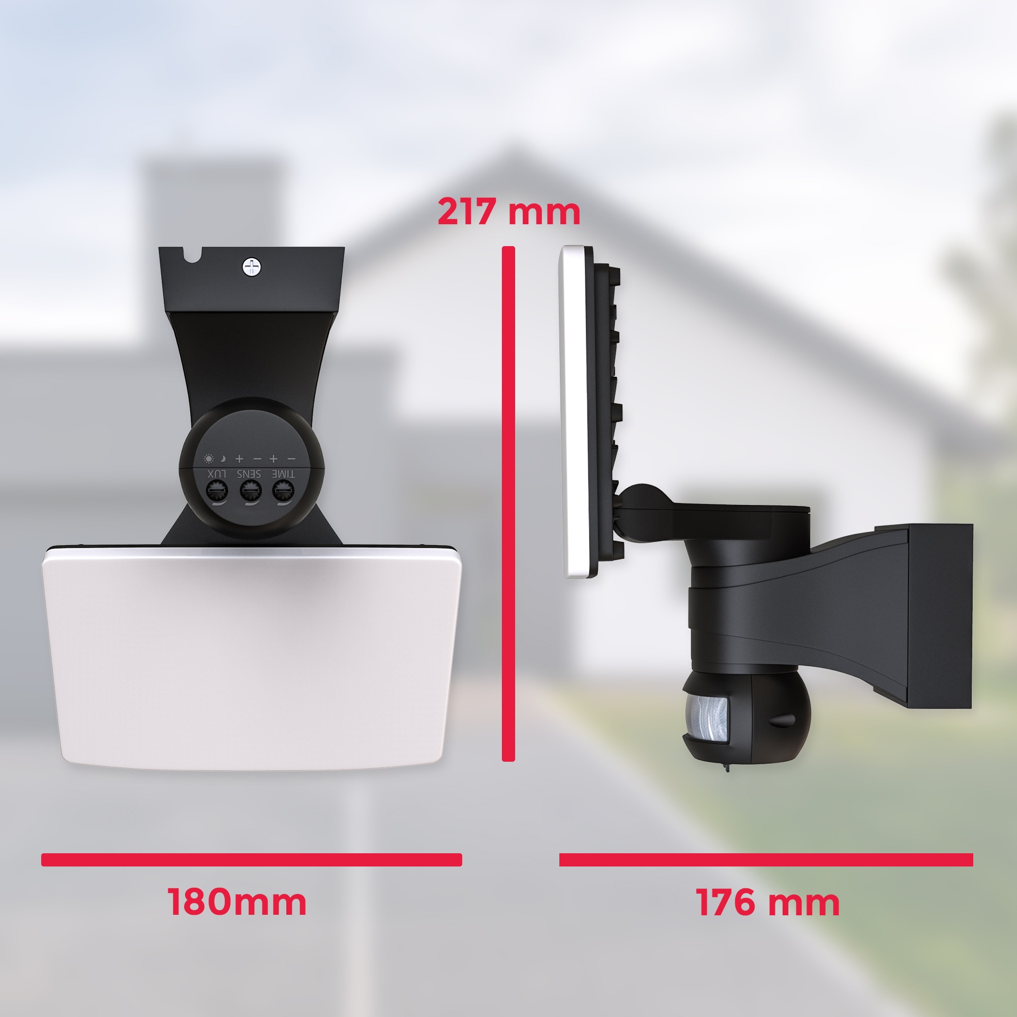 B.K.Licht LED Außen-Wandleuchte, 1 flammig-flammig, Außenleuchte, Bewegungsmelder, schwenkbar, 20W 2.300 Lum. 4.000K, IP44