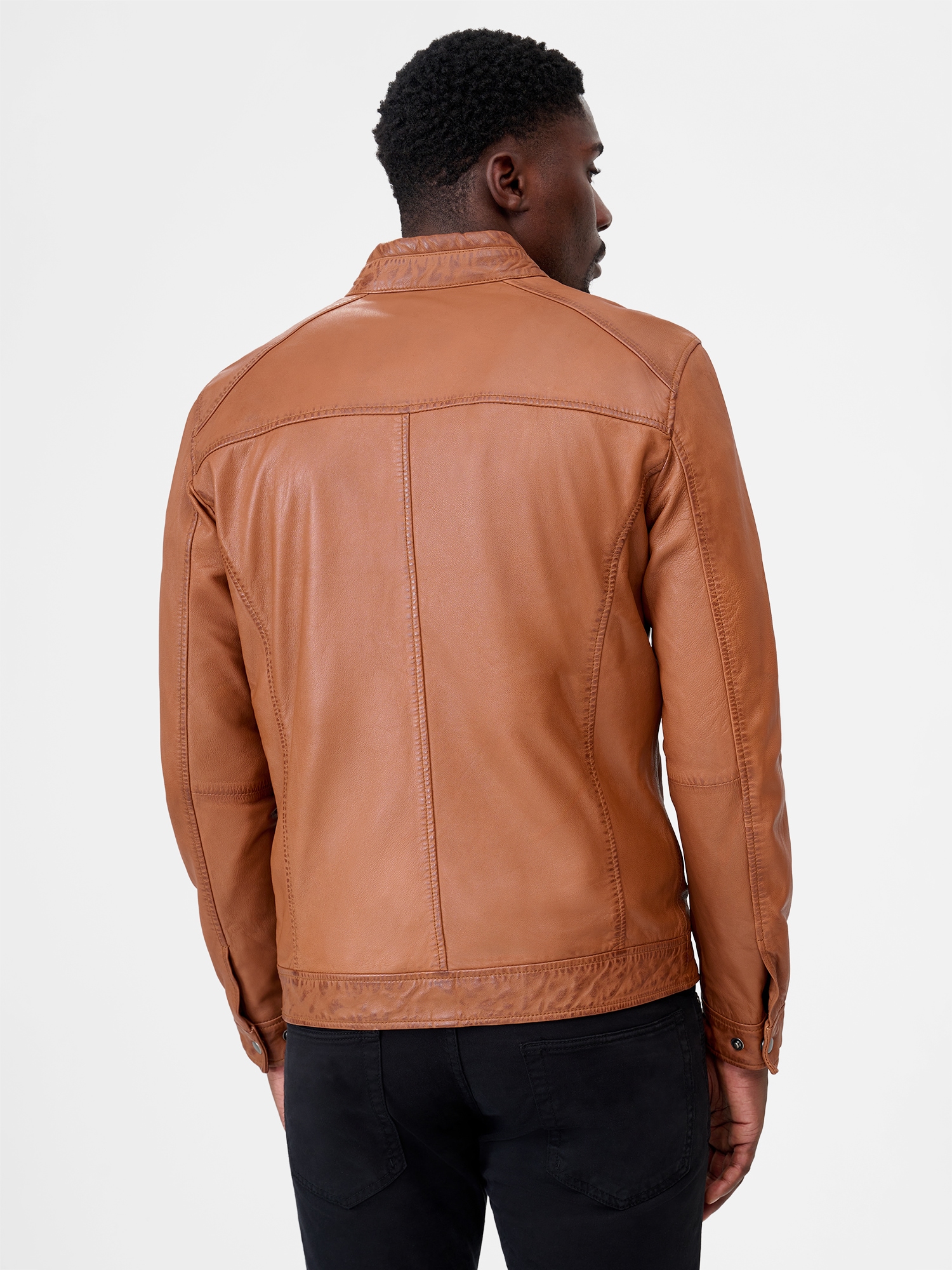 RICANO Bikerjacke »Lederjacke Cedrik« ohne Kapuze Handgefertigt aus echtem Leder