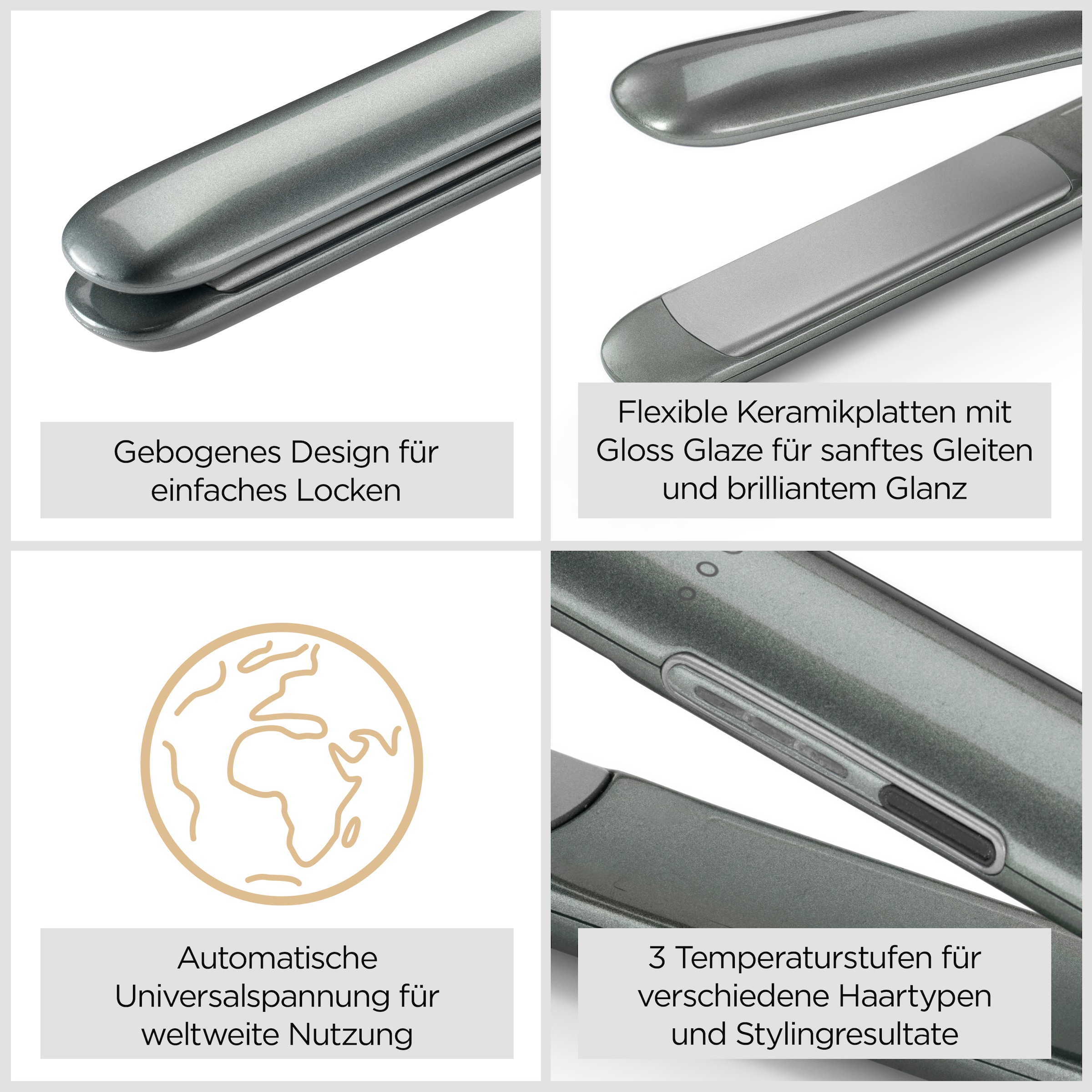 BaByliss Glätteisen »Xanadu Glätteisen mit Quarz-Keramikbeschichtung, ST261E« Haarglätter mit 3 Temperaturstufen bis zu 235°C, LED-Anzeige