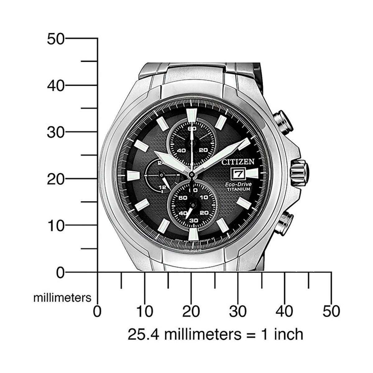 Citizen Chronograph, Armbanduhr, Herrenuhr, Solar, Stoppfunktion, Titan, Saphirglas
