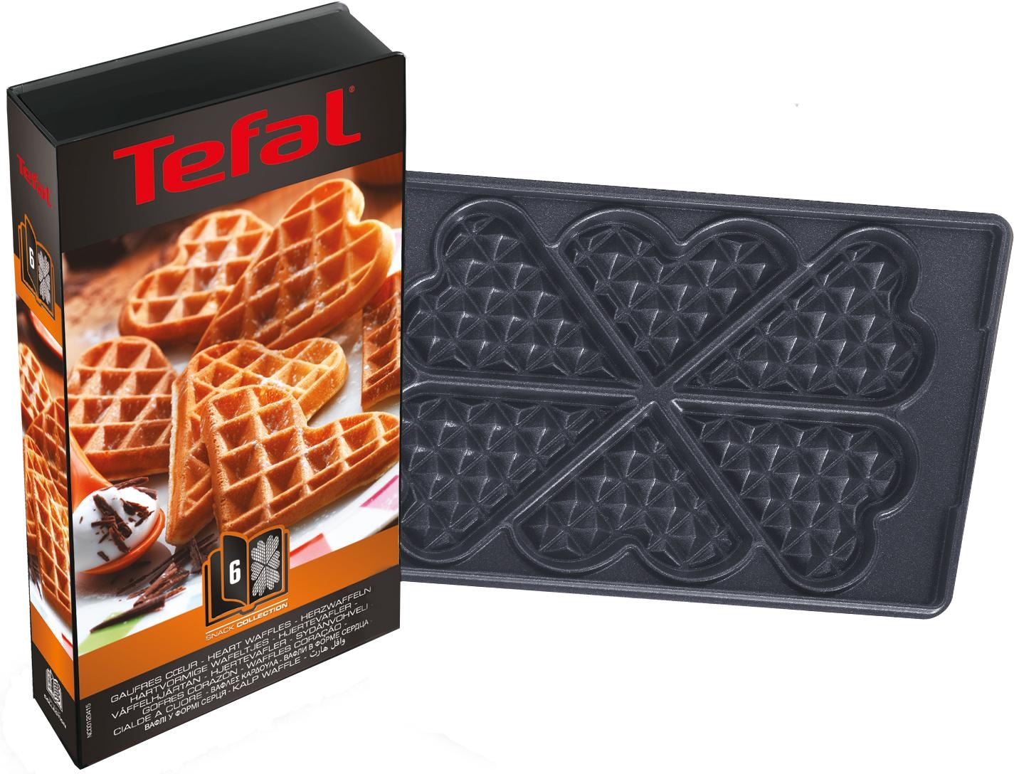 Tefal Herzwaffelplatten »XA8006«, Metall, passend für Tefal SW852D Snack Collection