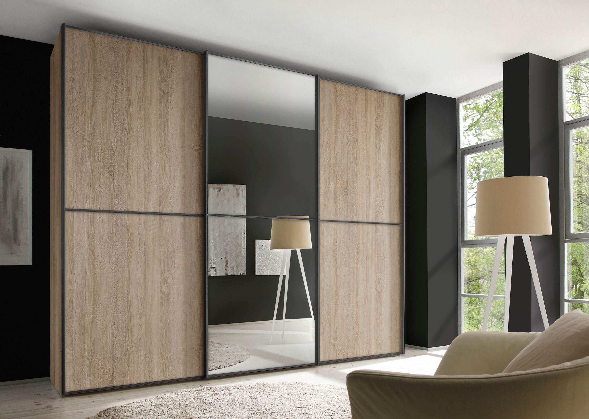 STAUD Schwebetürenschrank »Sinfonie Plus, edles Design in hochwertiger Qualität, Made in Germany« Mit Spiegeltüre und vier verschiedenen Ausstattungsvarianten