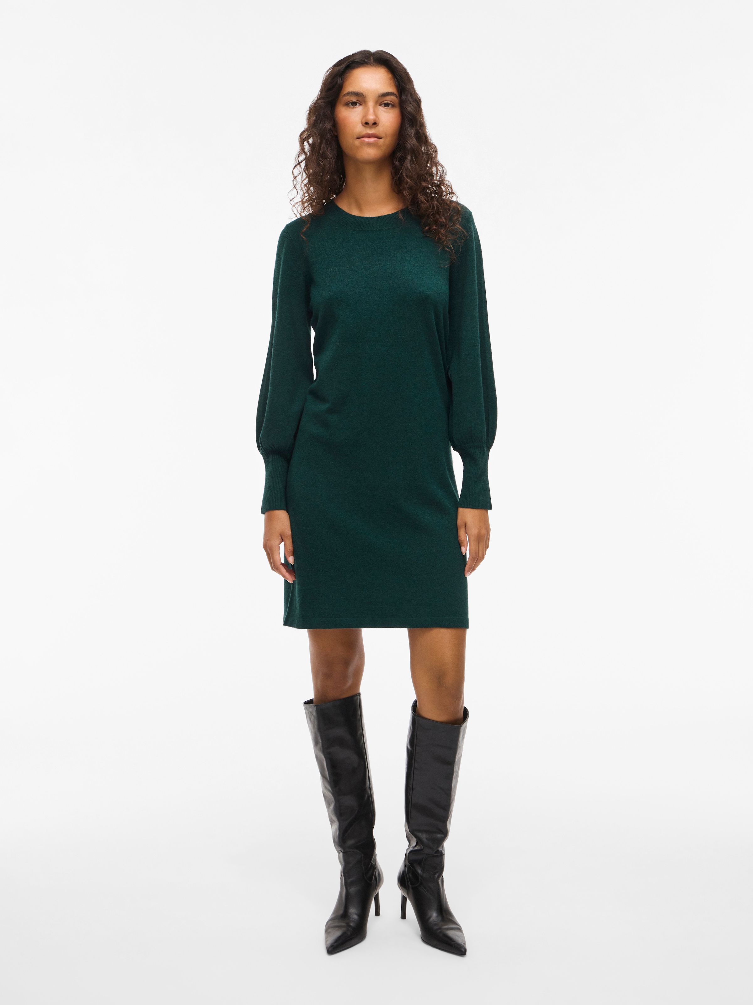 Vila Strickkleid »VIKERRY O-NECK KNIT DRESS - NOOS« Materialmix, regular fit