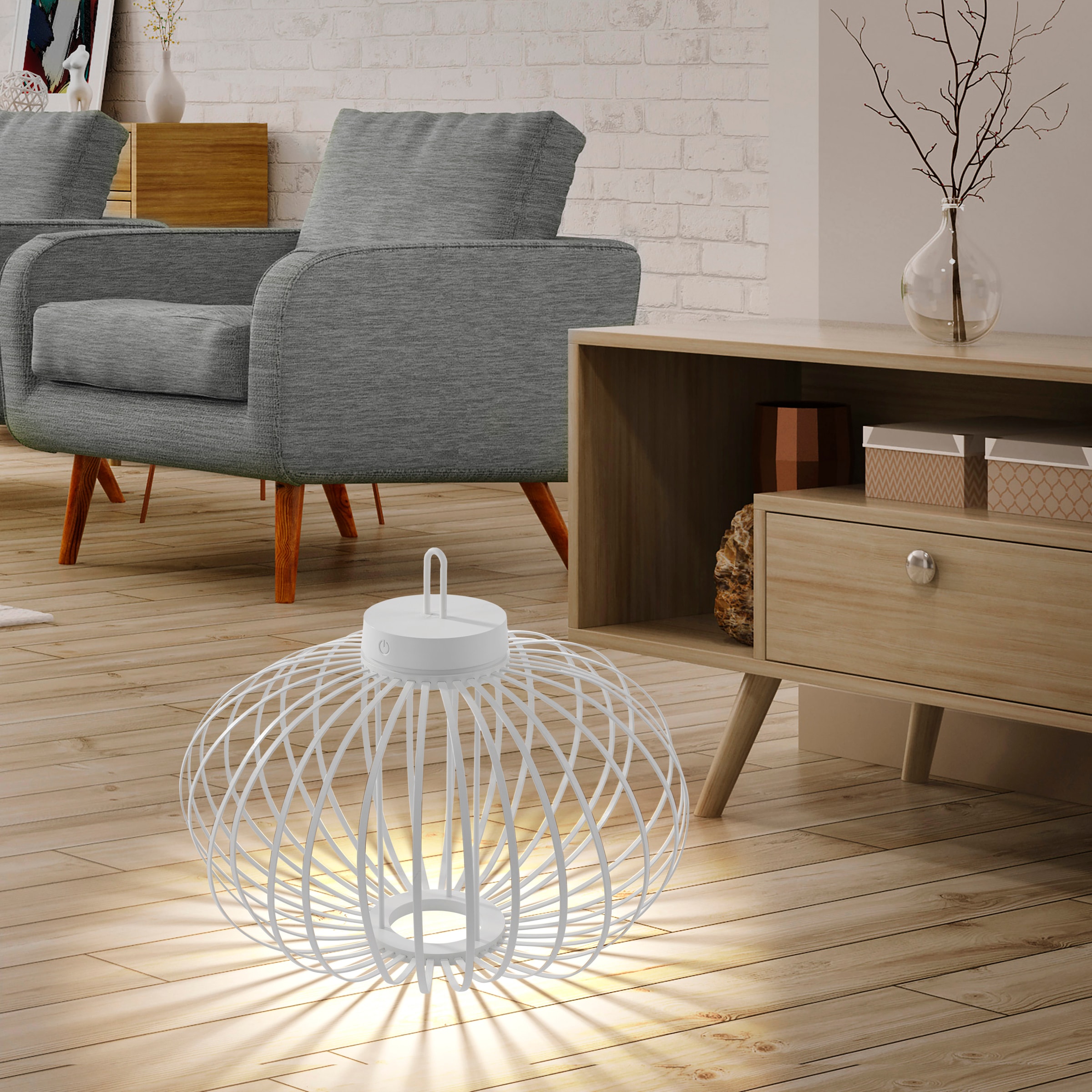 JUST LIGHT Pendelleuchte »AKUBA«, 1 flammig, Leuchtmittel LED-Modul | LED fest integriert, Akkuleuchte