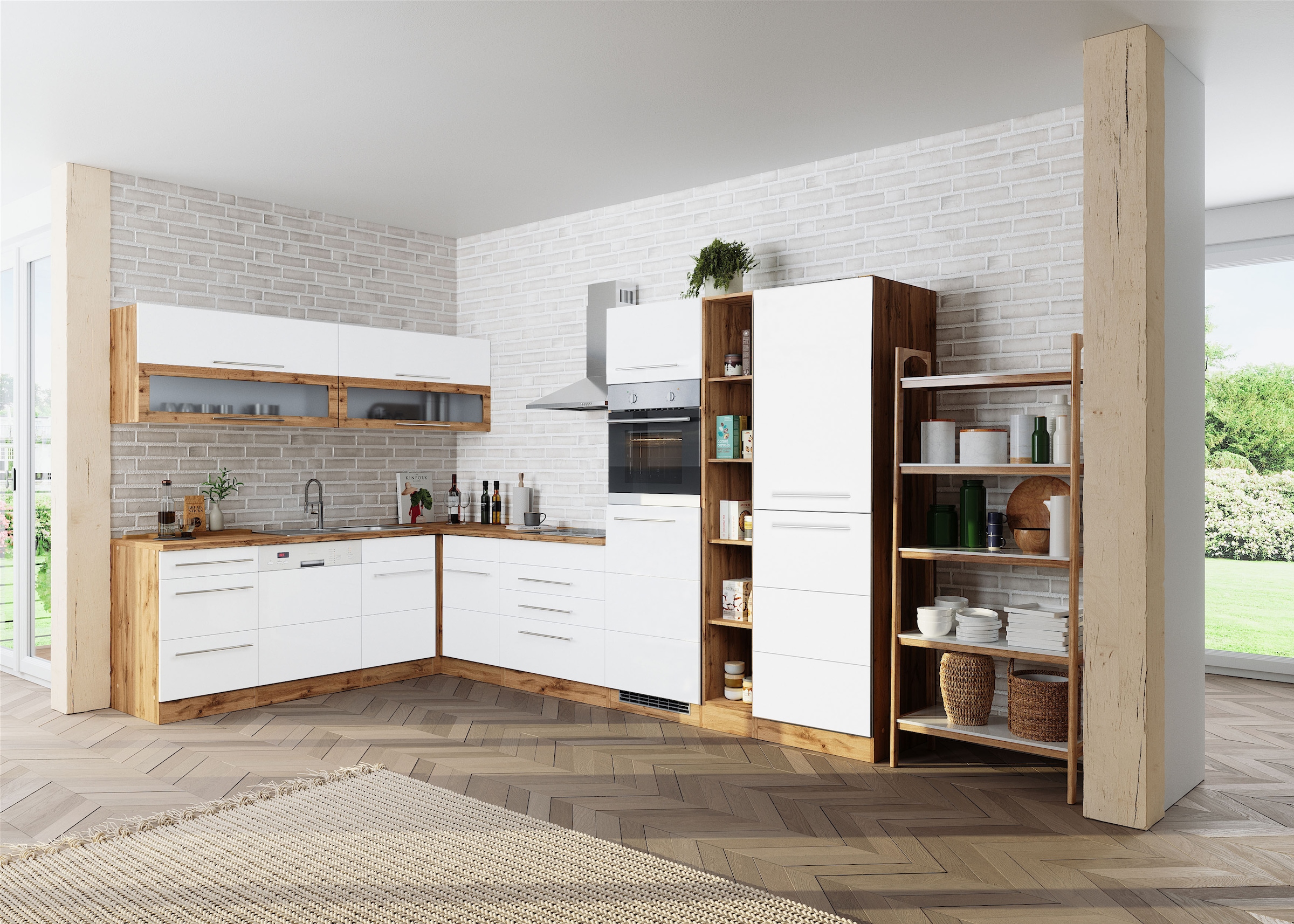 KOCHSTATION Winkelküche »KS-Wien« Stellbreite 220 x 340 cm, wahlweise mit E-Geräten