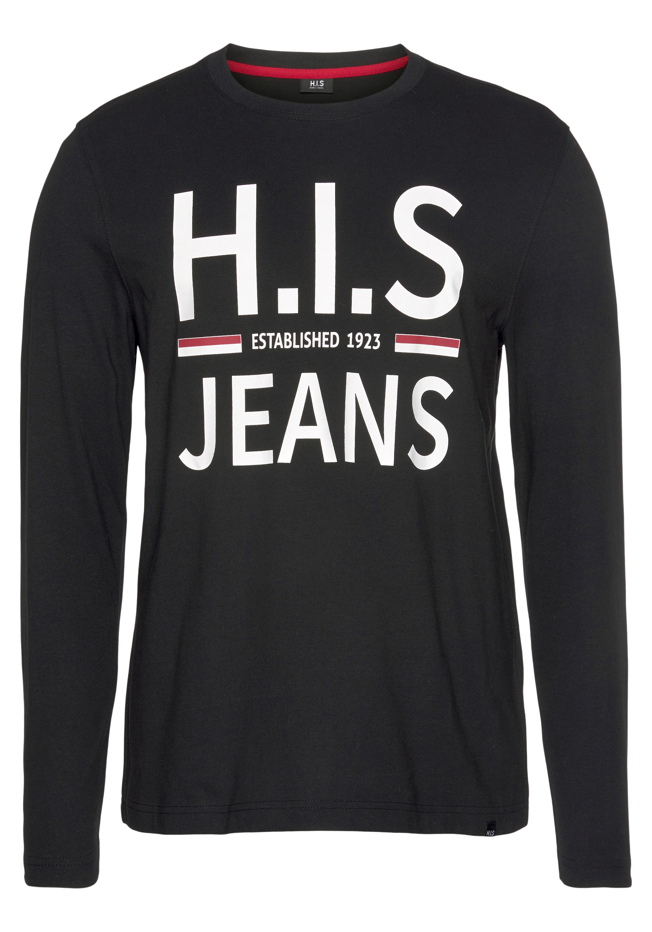 H.I.S Langarmshirt, Langarm, schmaler Basic-Schnitt, bedrucktes Design