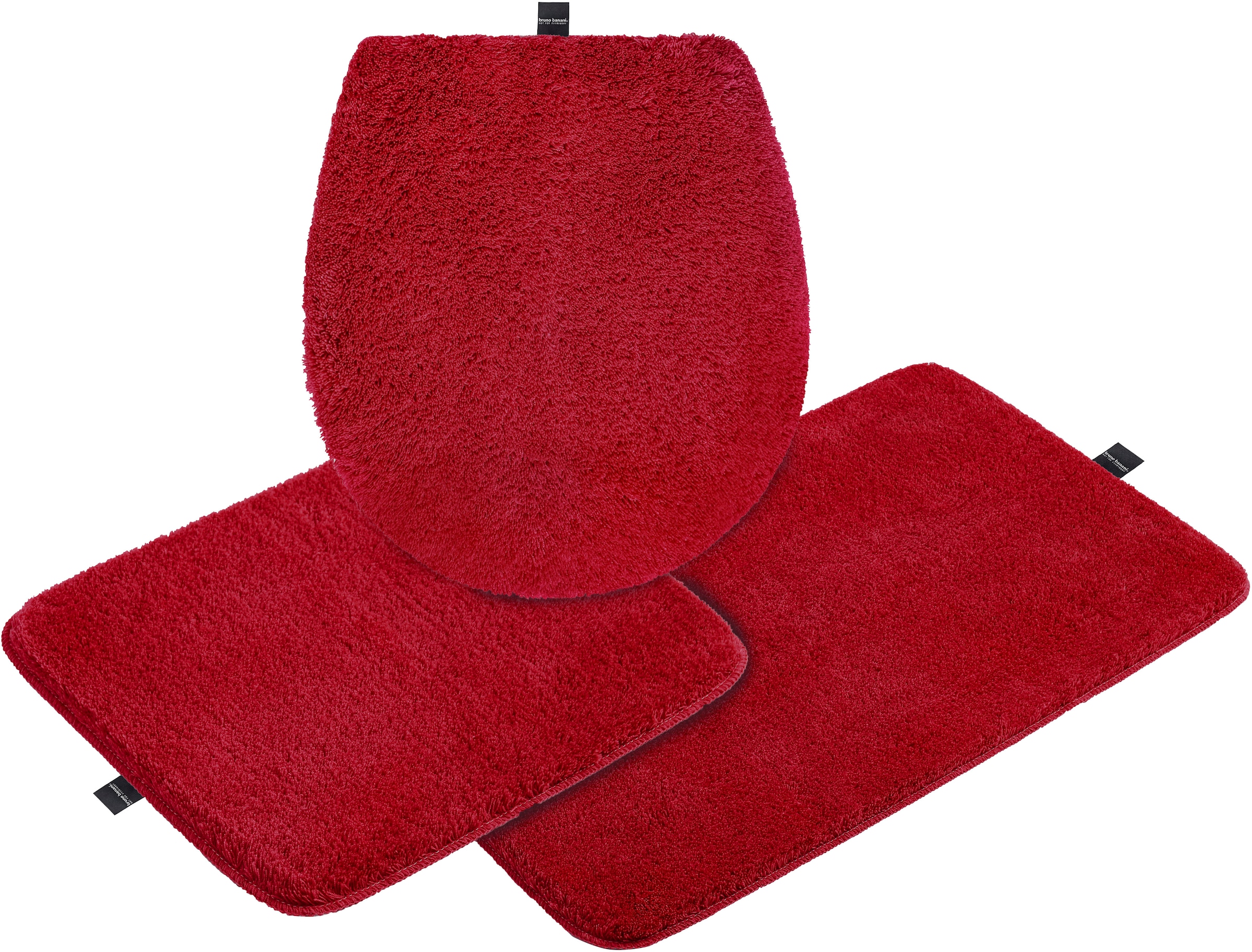 Bruno Banani Badematte »Lana, Badvorleger, Badezimmer Teppich«, rutschhemmend beschichtet, fußbodenheizungsgeeignet-schnell trocknend-strapazierfähig, Badteppich, Badematten, unifarben, auch als 3 teiliges Set & rund
