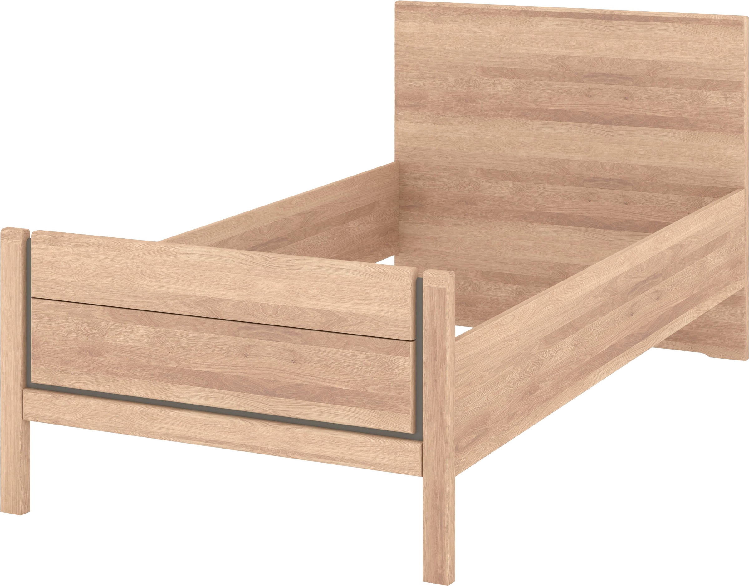 Musterring Holzbett »Sorrent, Bettgestell, Bettrahmen, teilmassiv Eiche« MADE IN GERMANY,  Eiche teilmassiv, Liegehöhenverstellung, Stollenfußteil