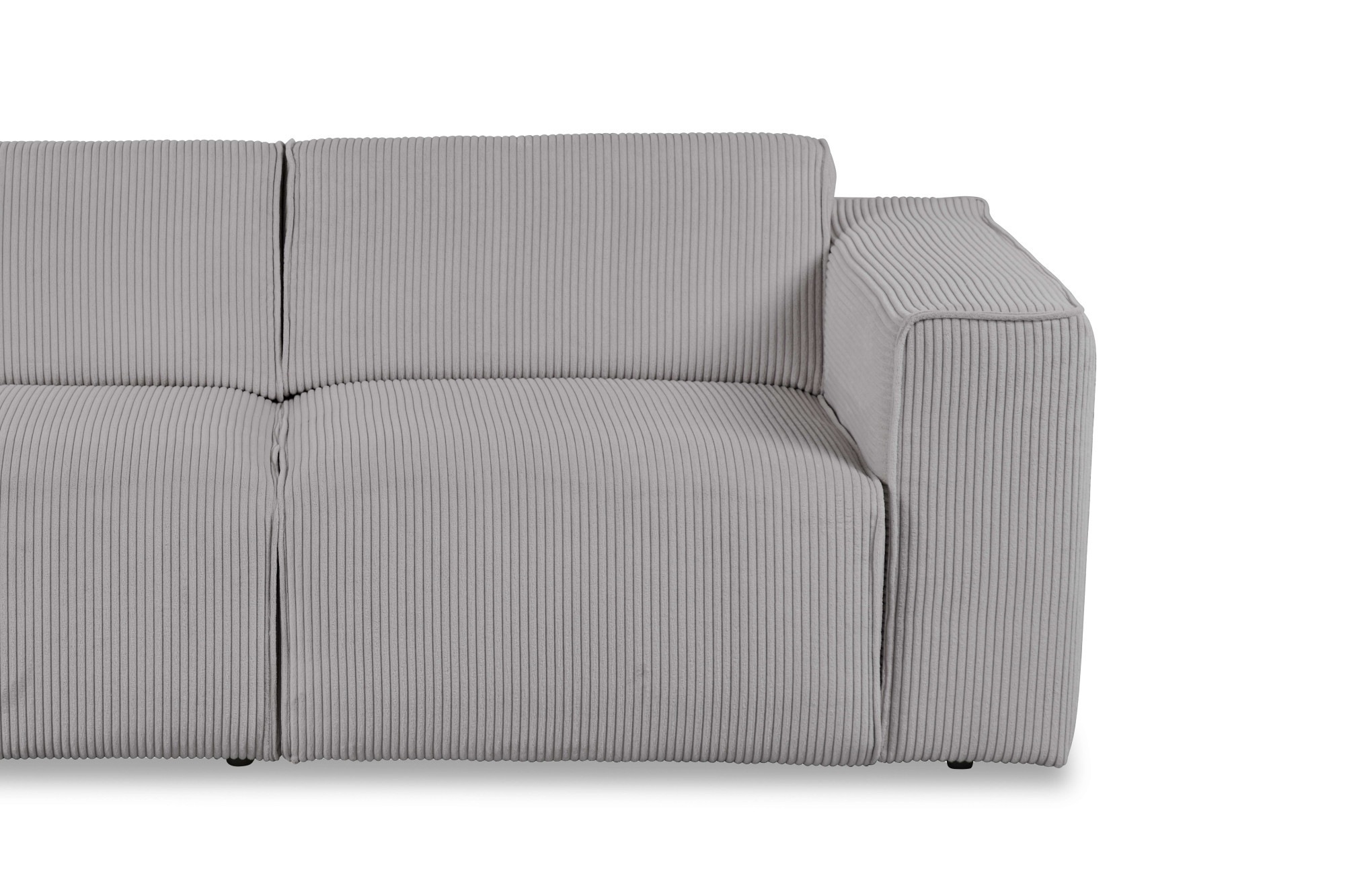 andas 2-Sitzer »Noord mit Kedernaht, Breite 227 cm«, Cord, Struktur, Webstoff, mit Wellenunterfederung, Massivholzrahmen