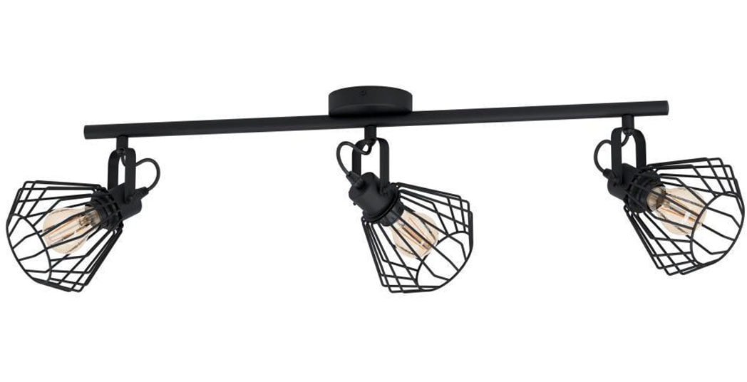 EGLO Deckenspot »TABILLANO«, 3 flammig, Leuchtmittel E27 | ohne Leuchtmittel, Deckenleuchte, Stahl, Schwarz, Küchenlampe, Spots mit E27 Fassung