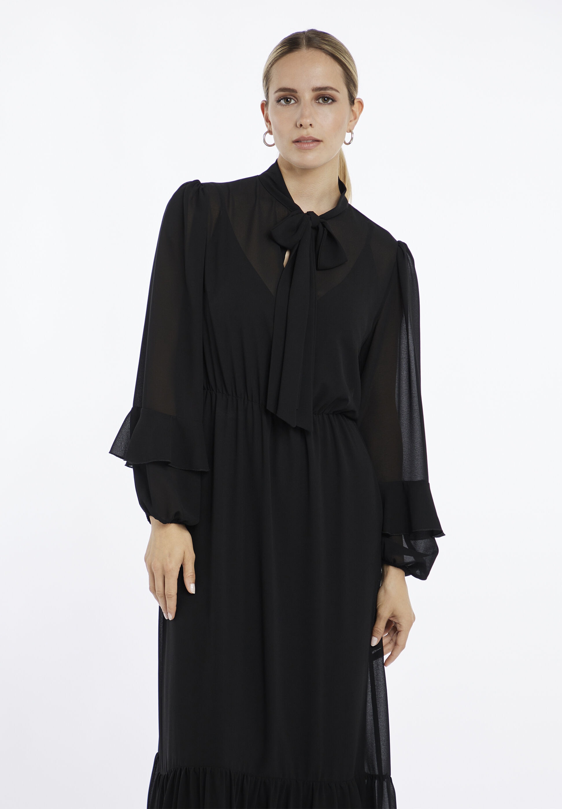 Nicowa Abendkleid »ARIWELA« Ohne Taschen weich fließender Chiffon
