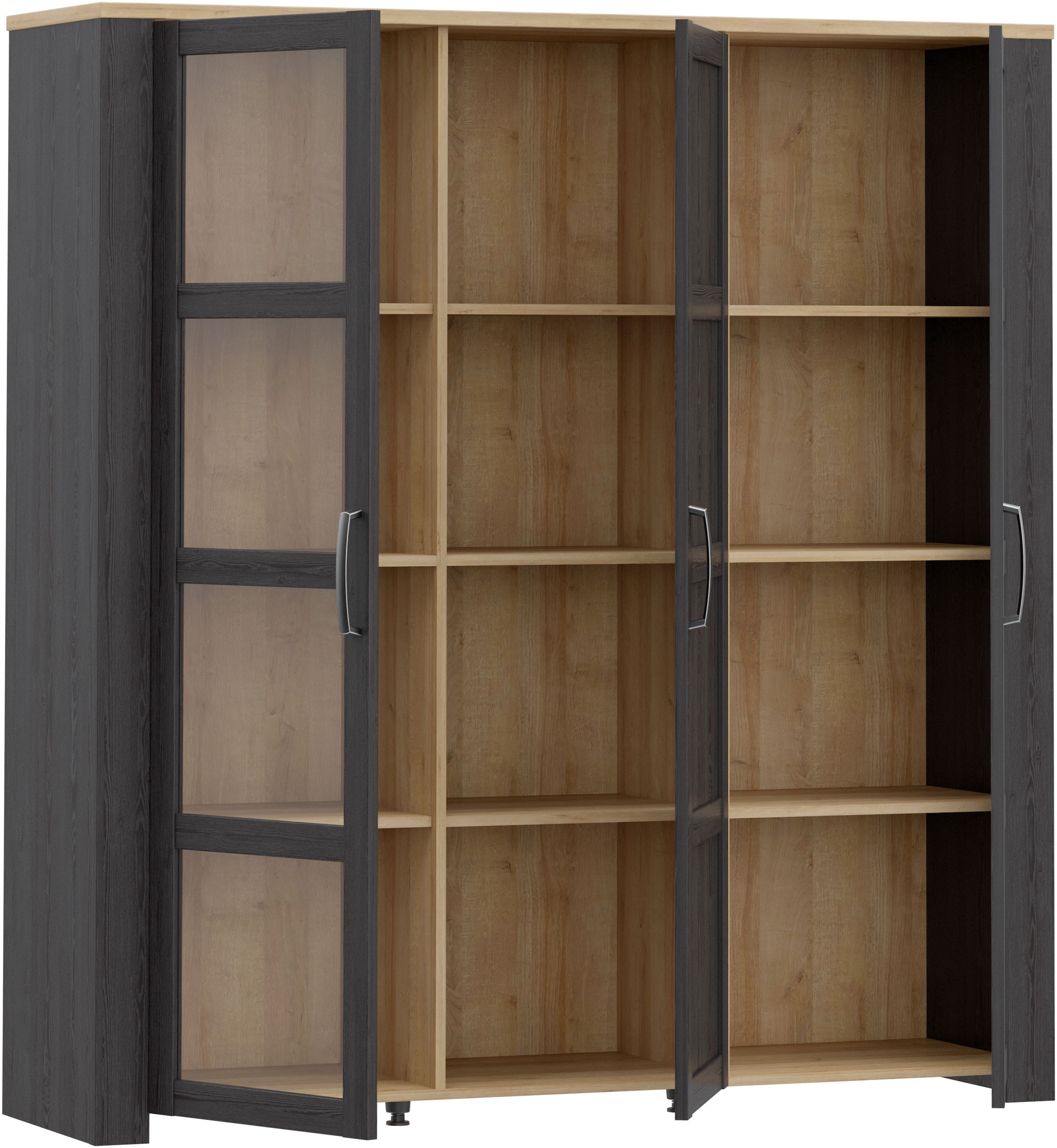 FORTE Highboard »Bohol, großes Highboard 2, Glastüren, viel Stauraum« B/H/T 151,1/160,6/42 cm Beleuchtung optional bestellbar