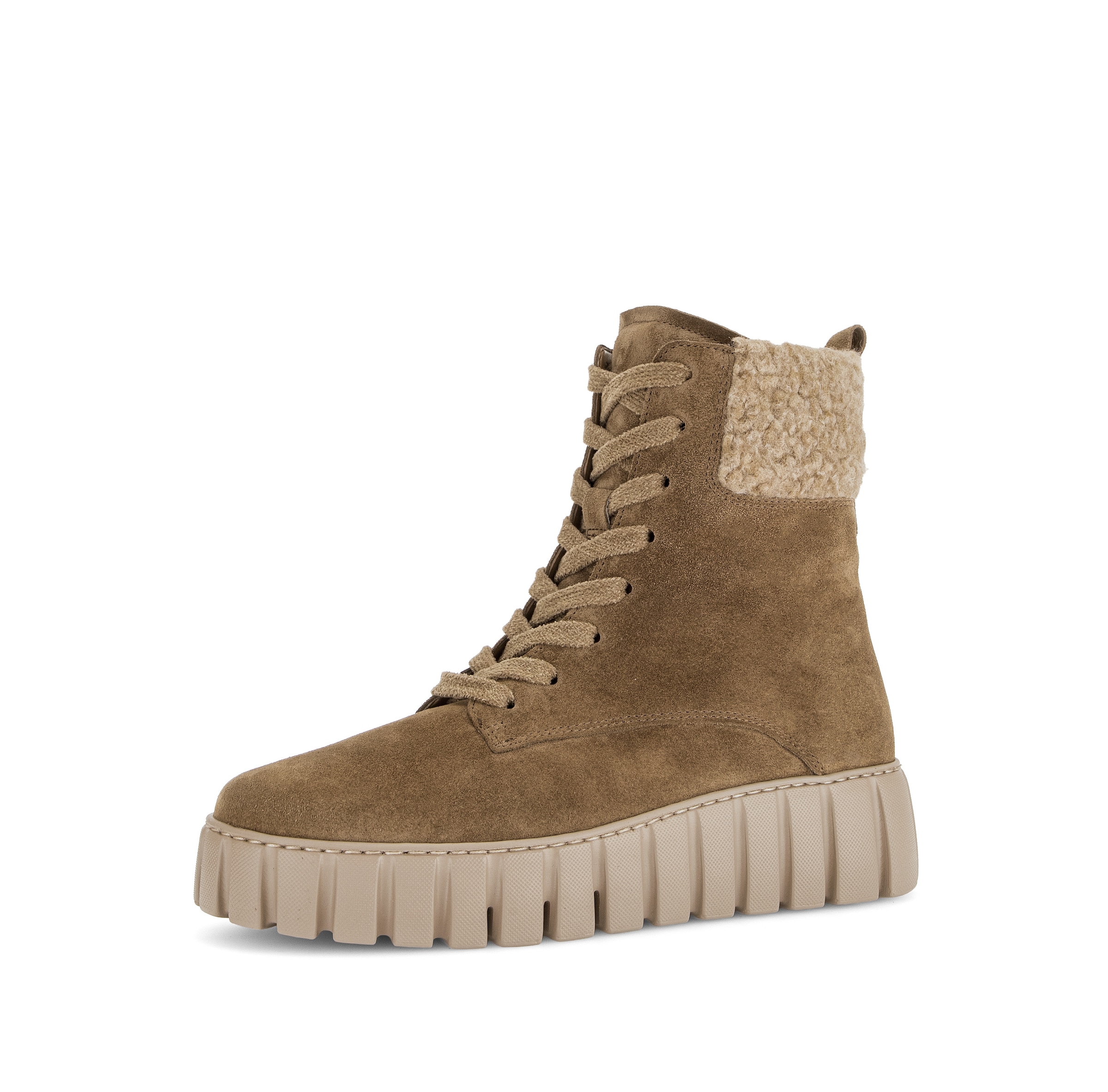 Gabor Schnürboots  Plateau, Herbstboots mit gepolstertem Schaftrand, G-Weite