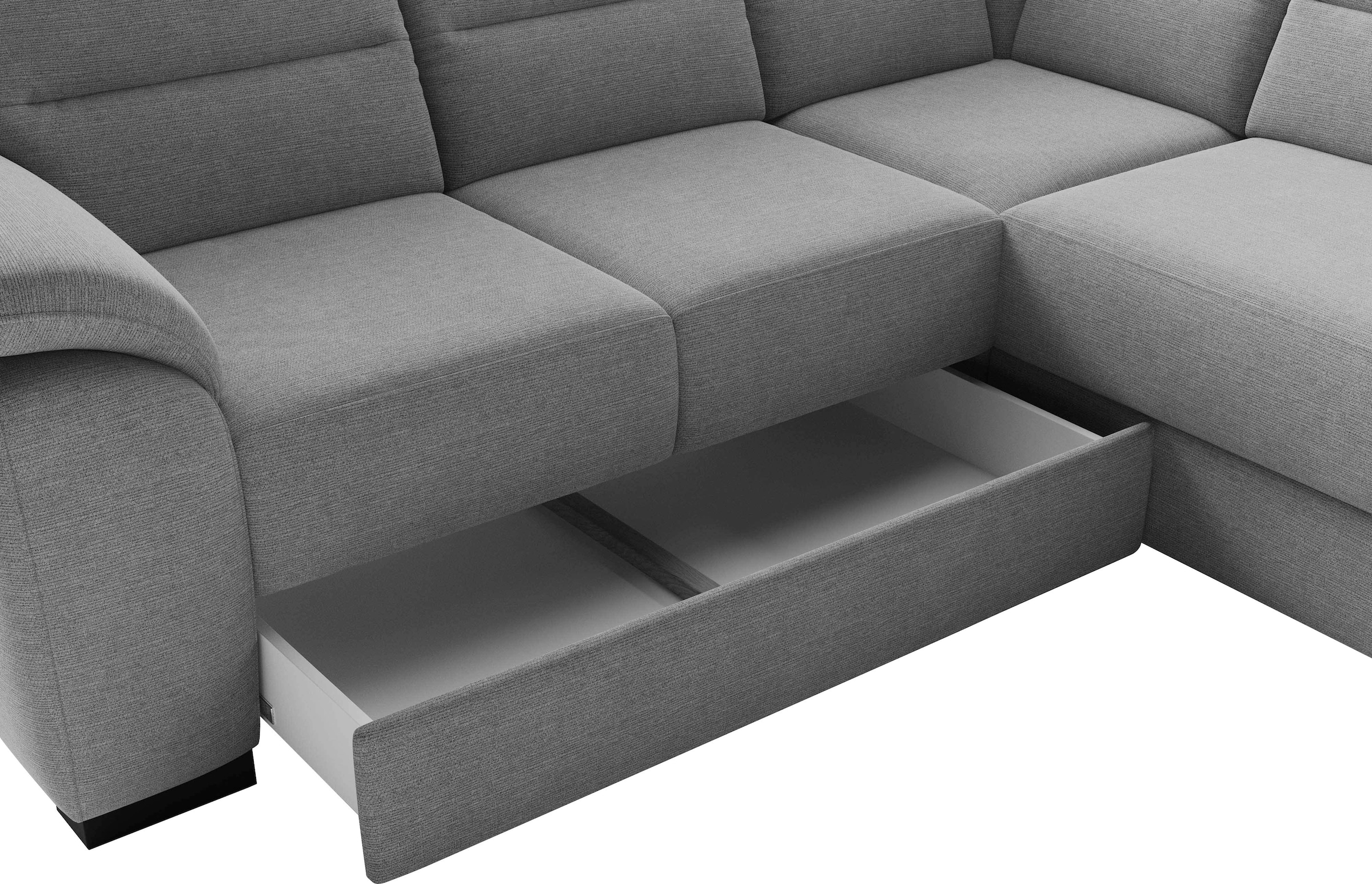 sit&more Ecksofa »Montego L-Form, B: 255 cm« wahlweise mit Bettfunktion und Schubkasten