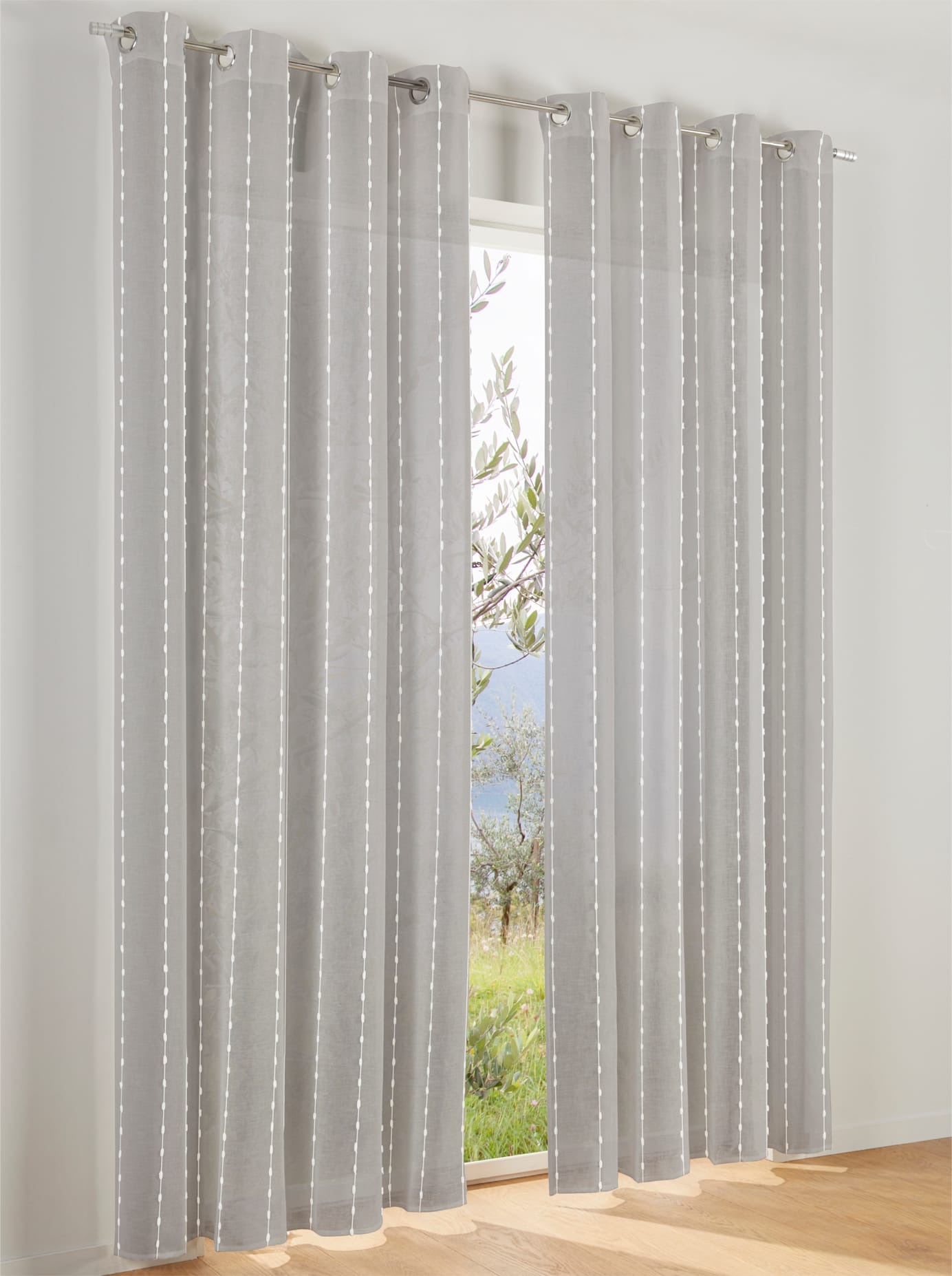 Heine Home Gardine Ösen 1 Stk. tlg. in grau