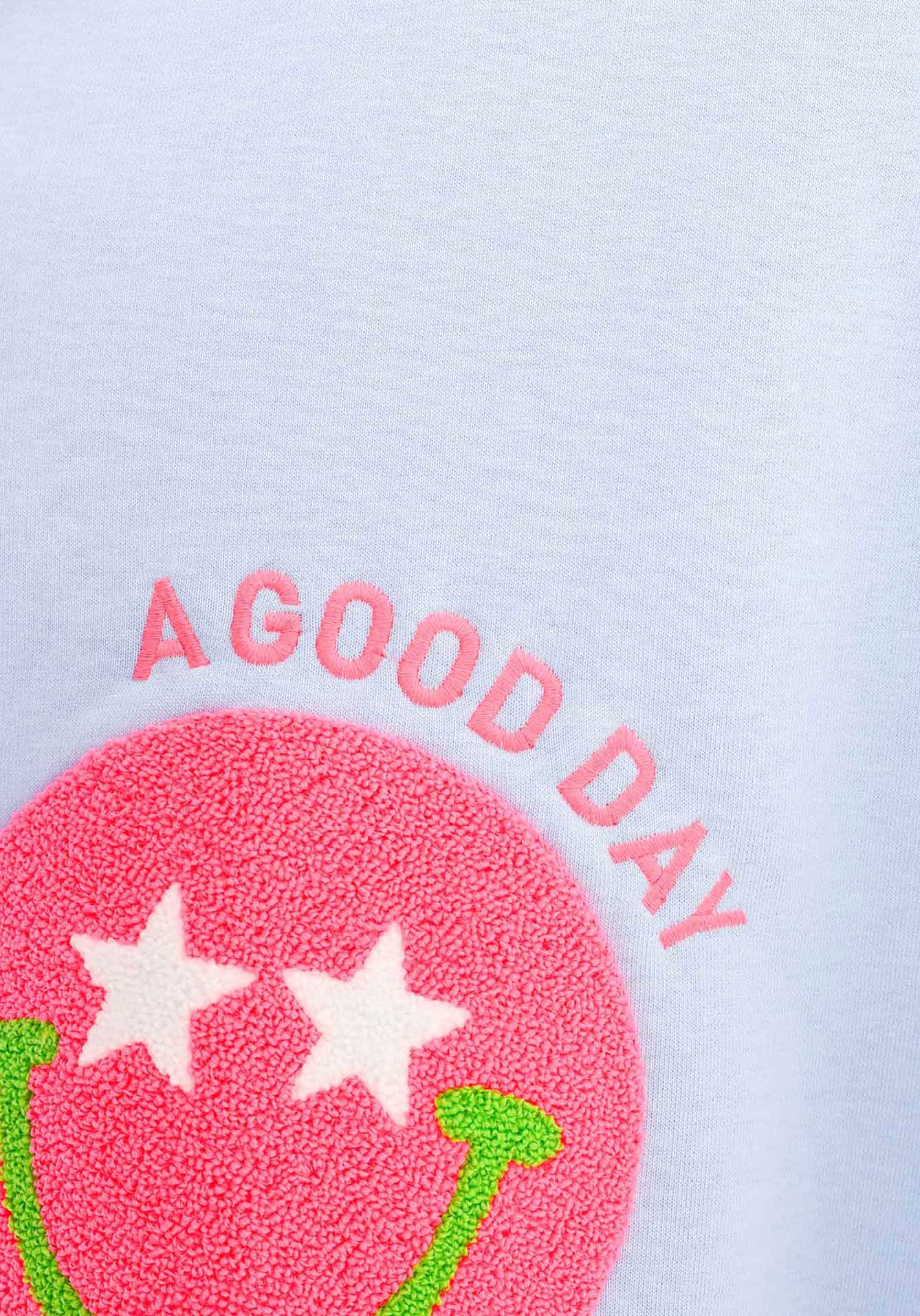 Zwillingsherz Hoodie »"Always Happy" Kids«, mit großem Smiley und neonfarbenen Details