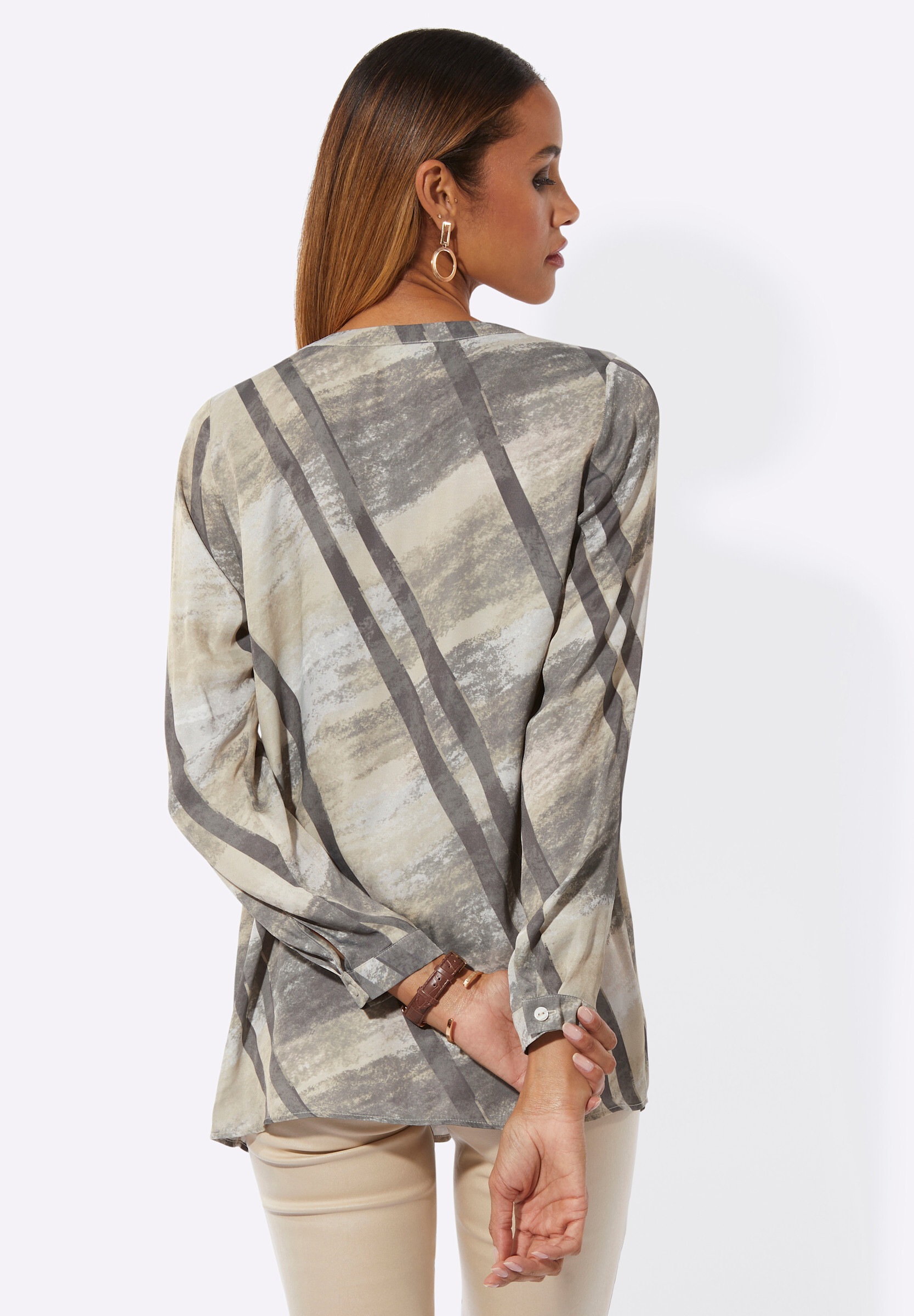 creation L Longbluse »Tunika Langarmbluse mit Knopfmanschetten«