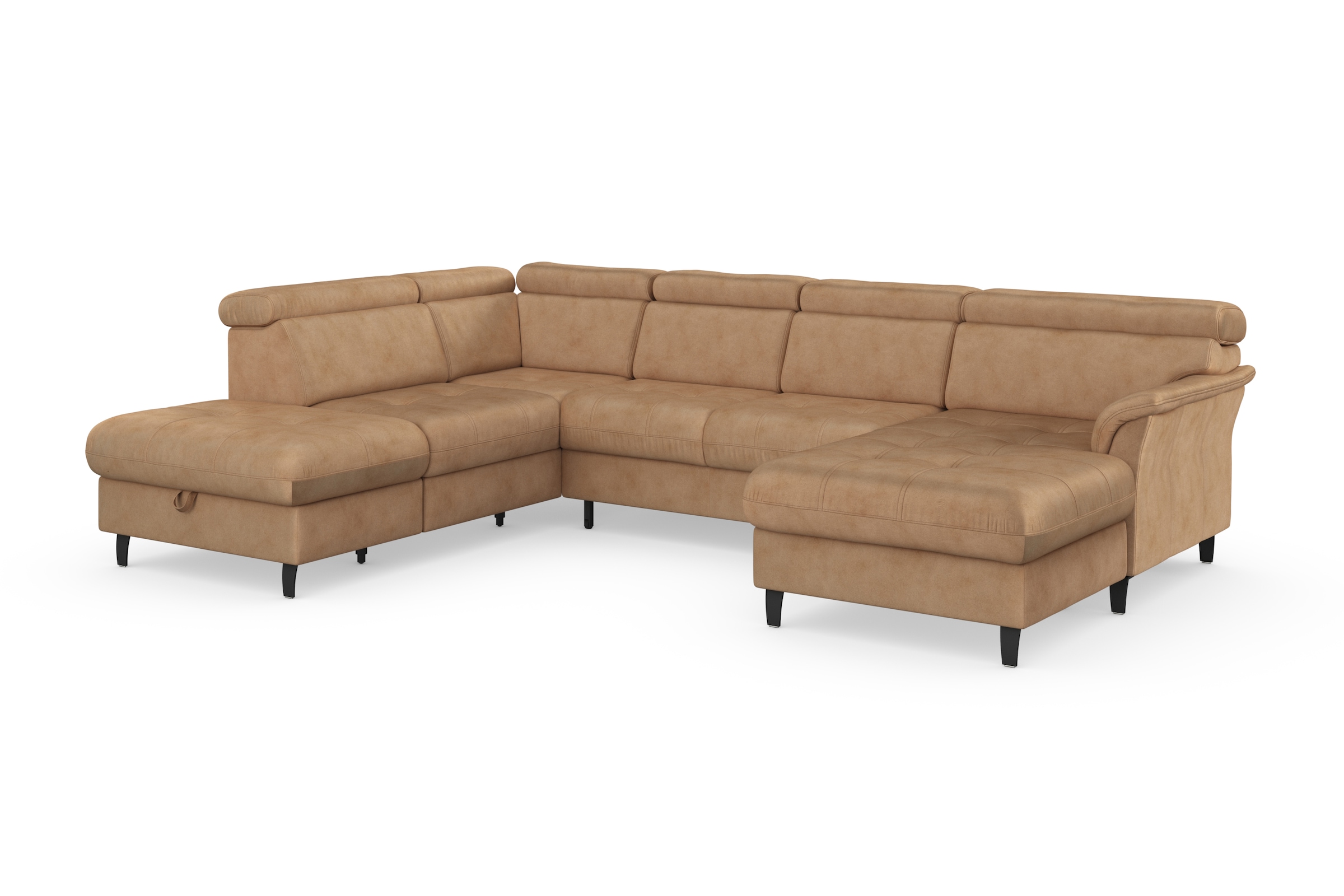 sit&more Wohnlandschaft »Marano U-Form«, inklusive Kopfteilverstellung, wahlweise mit Bettfunktion, Bettkasten