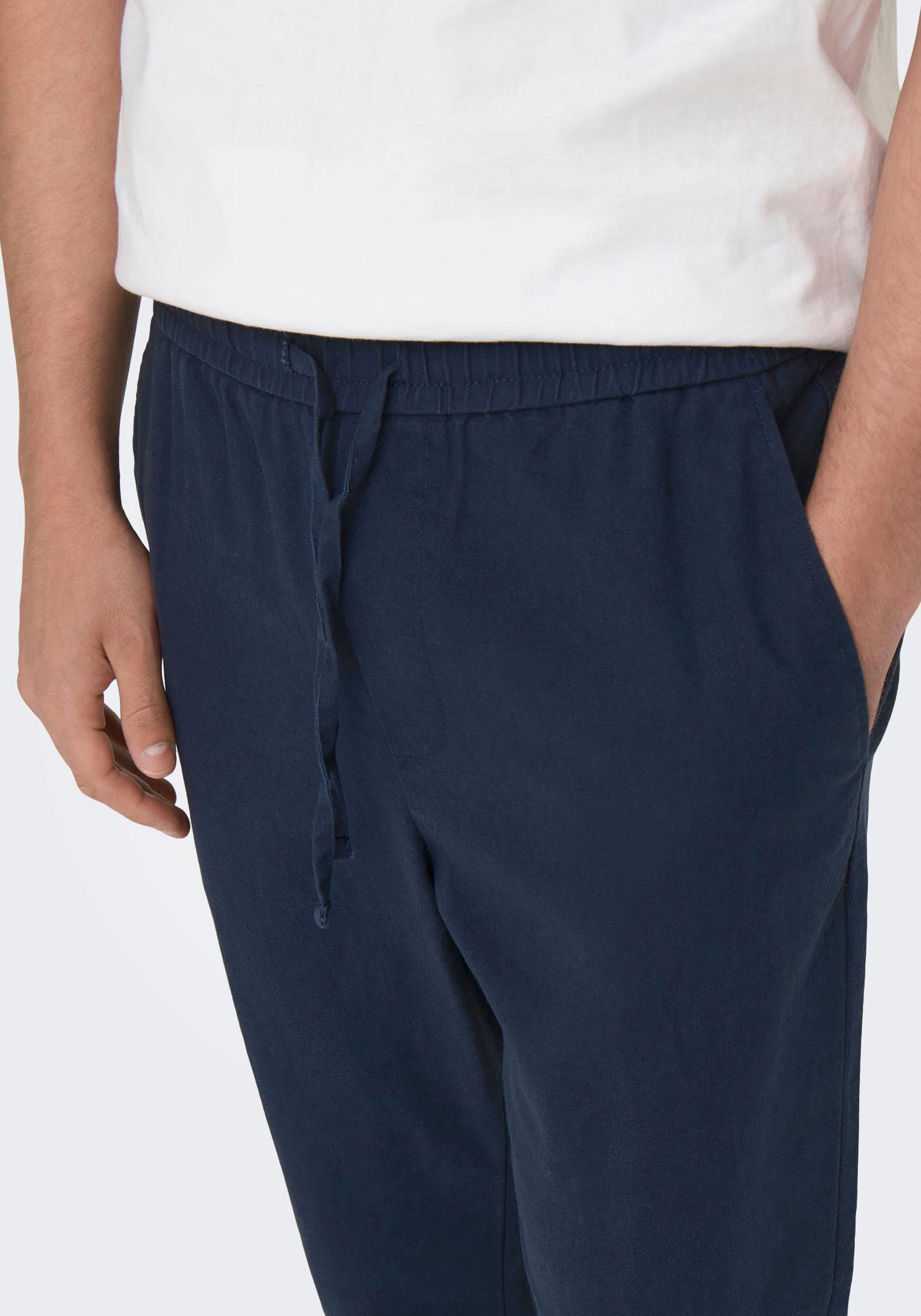 ONLY & SONS Stoffhose »ONSLINUS CROP 0007 COT LIN PNT NOOS«, mit Leinen
