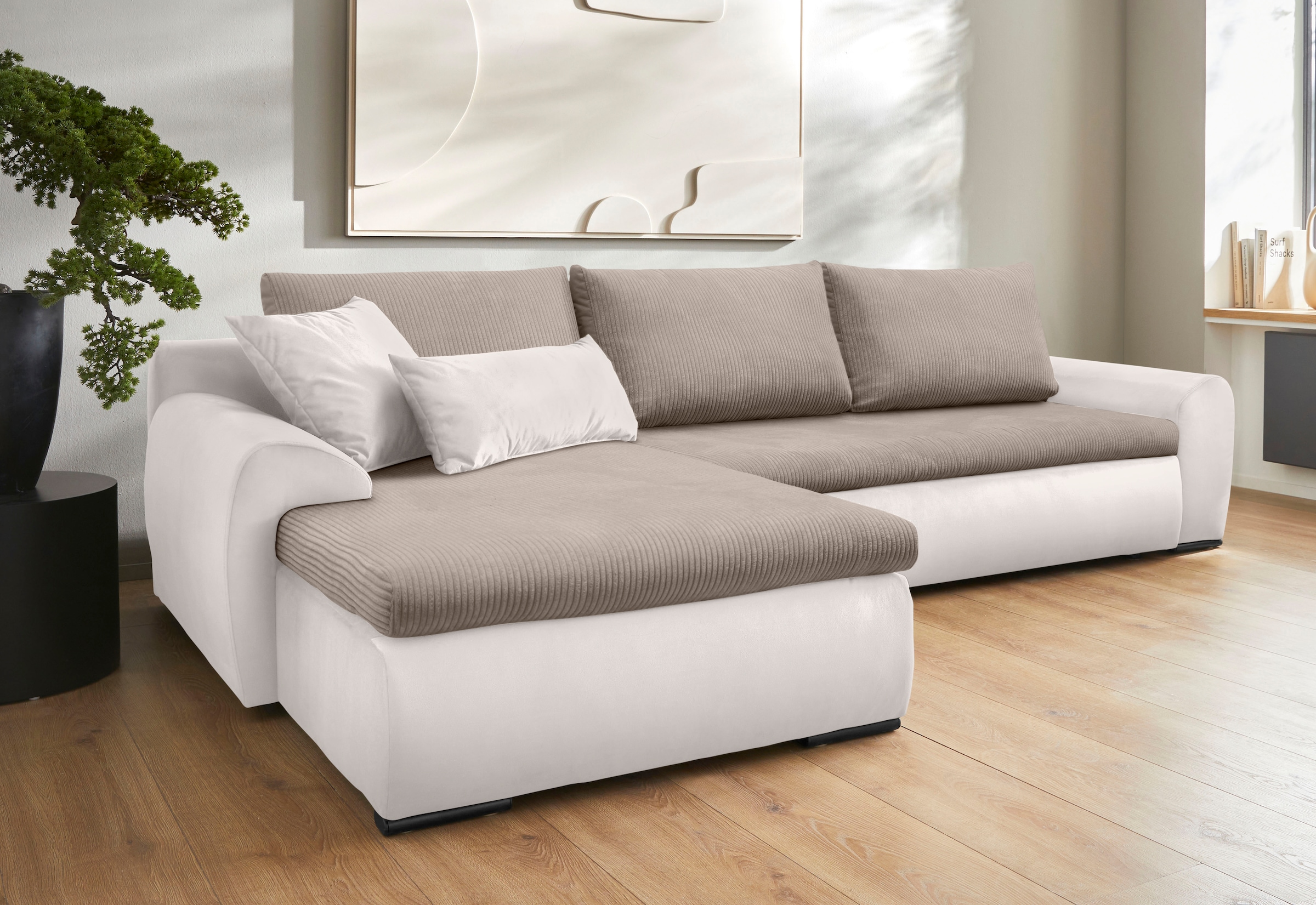 Home affaire Ecksofa »Win L-Form«, wahlweise mit Bettfunktion und Bettkasten