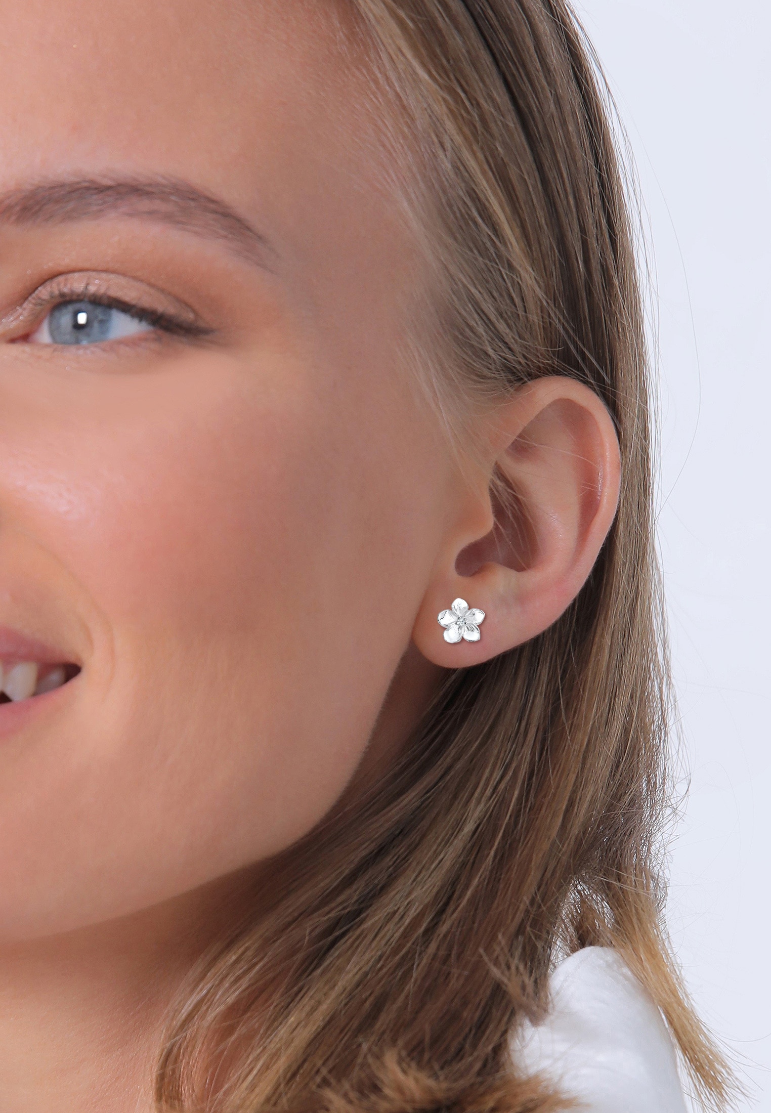Elli DIAMONDS Paar Ohrstecker »Ohrringe Ohrstecker Frangipani Diamant Weiß Brillantschliff (0,03ct) 925 Sterling Silber«