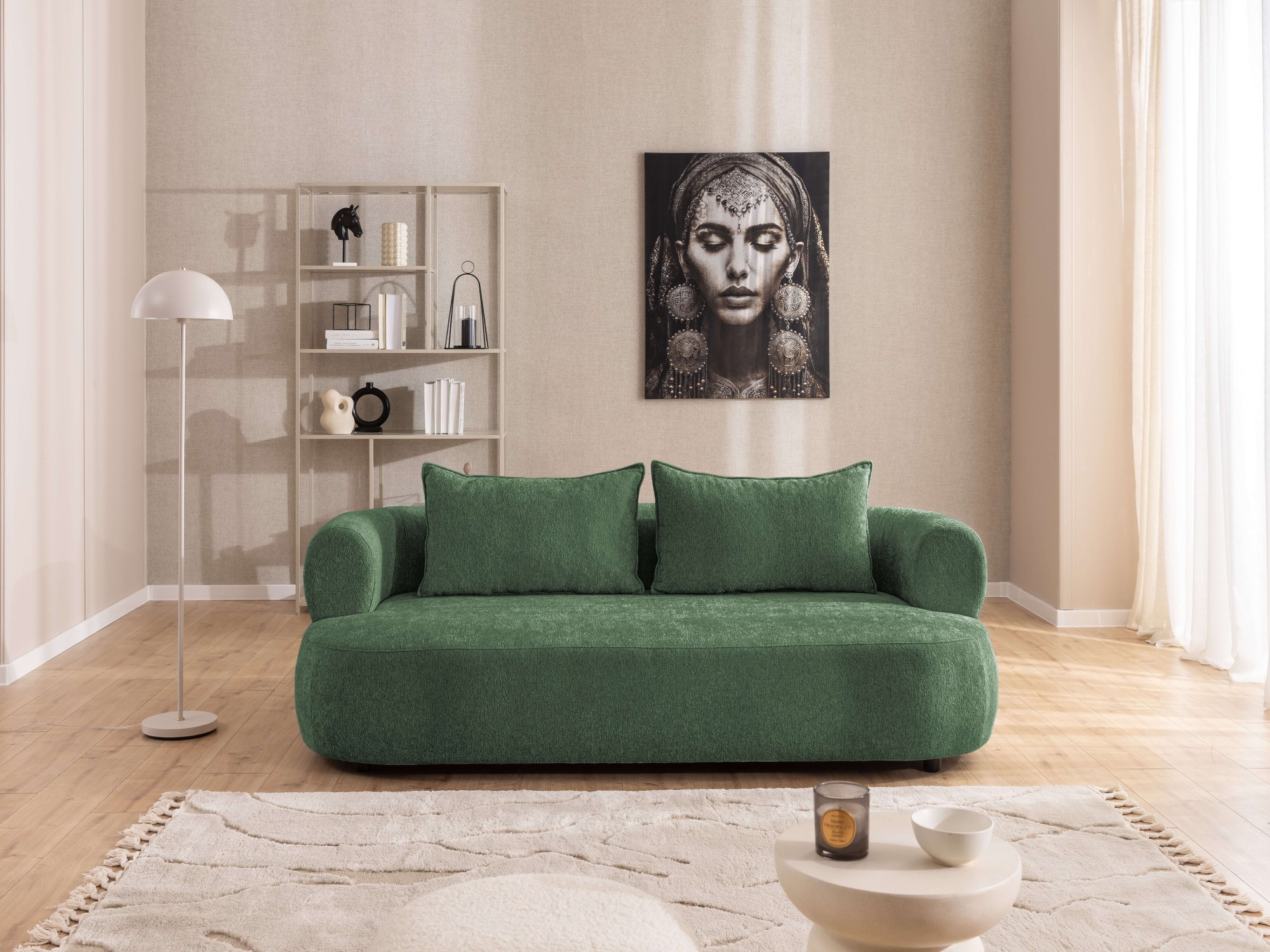 Home affaire 3-Sitzer »LUSSAC 3-Sitzer Design-Sofa mit Zierkissen, Maße B/T/H: 202/123/78 cm« hoher Sitzkomfort und modernes Design, Sofa ohne Bettfunktion