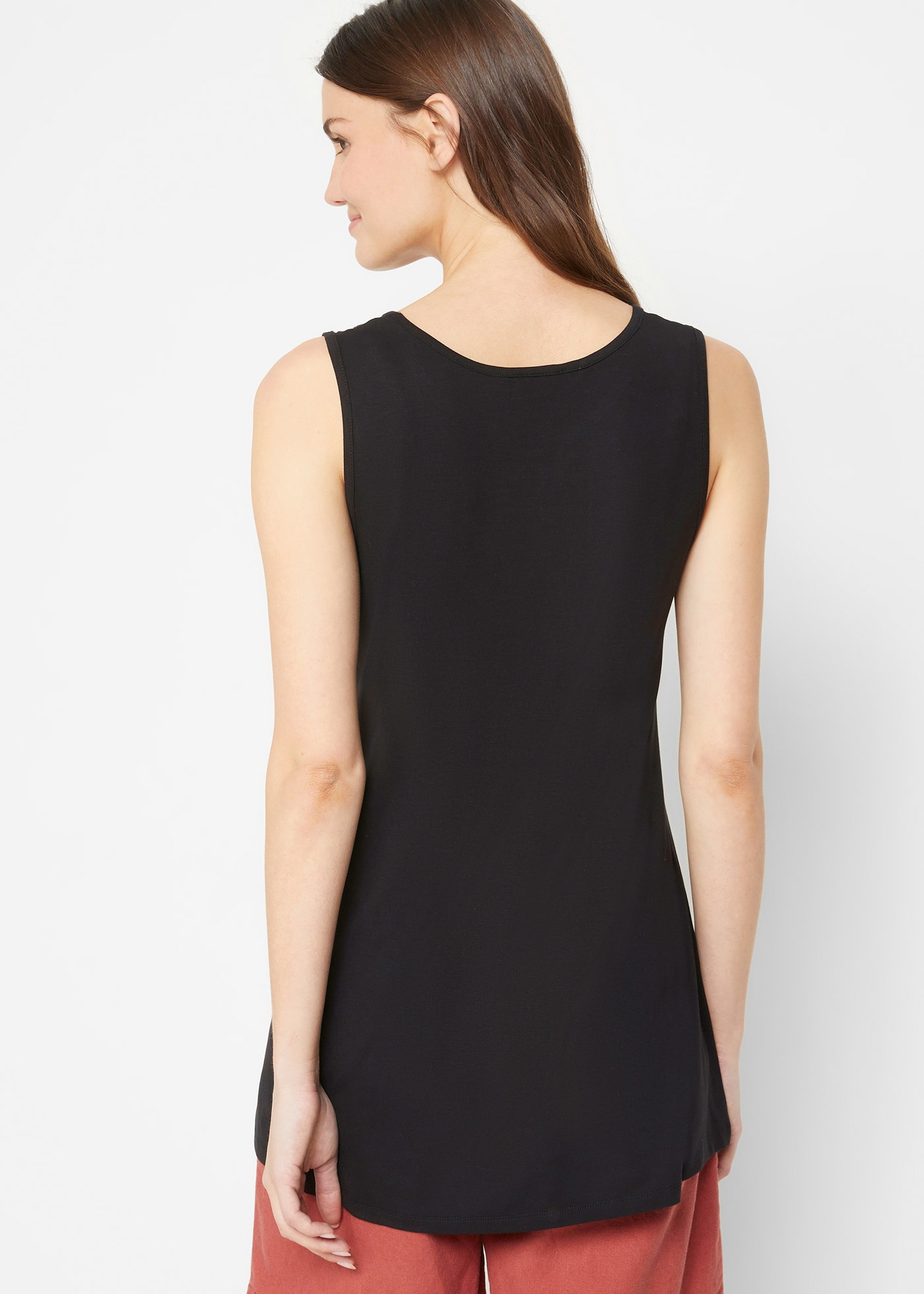 bonprix Shirttop Packung, 2 Stk. Longtop in dezenter A-Linie, ärmellos, Viskose-Jersey mit Stretch