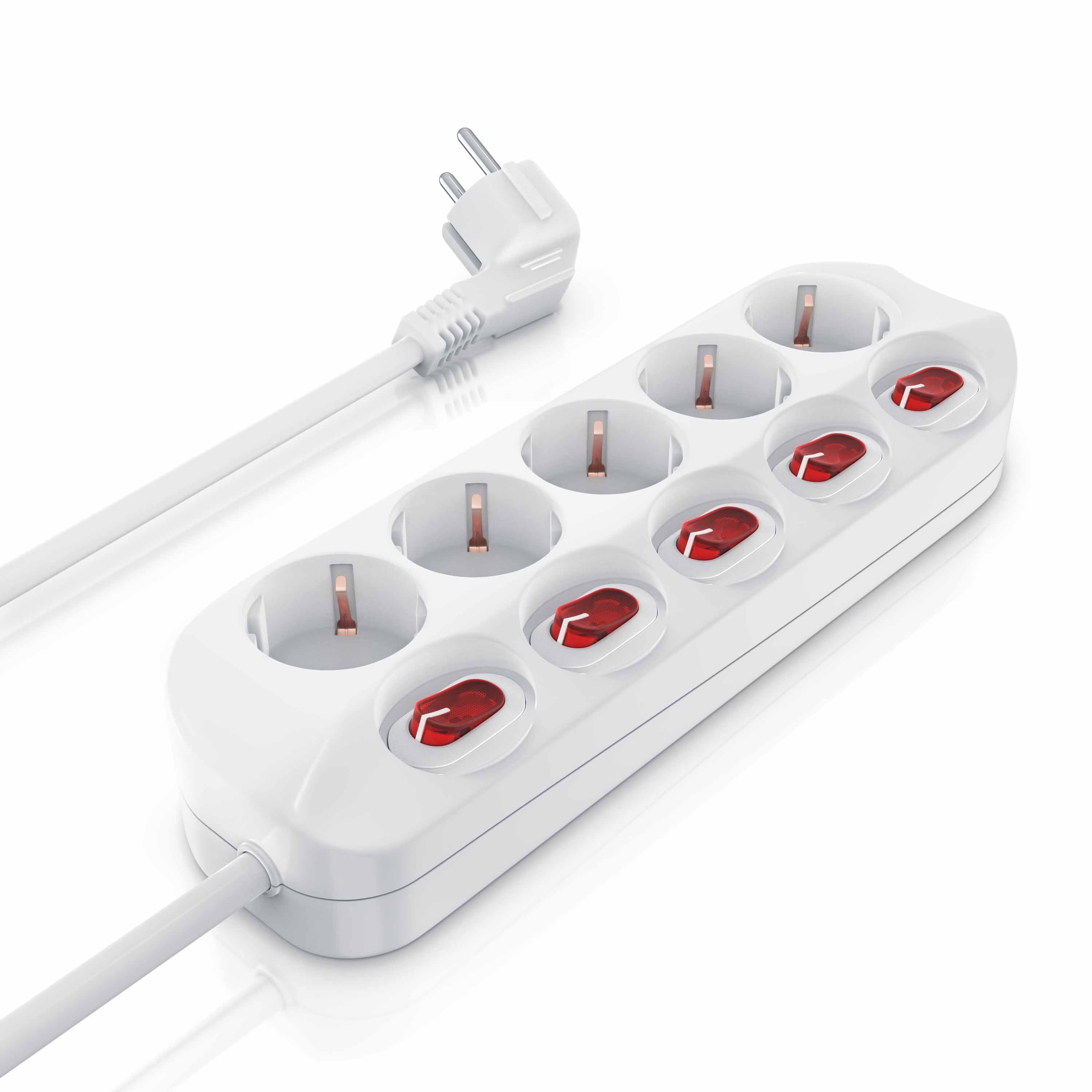 Steckdosenleiste 5-fach mit Ein Aus Schalter für jede Dose »max....