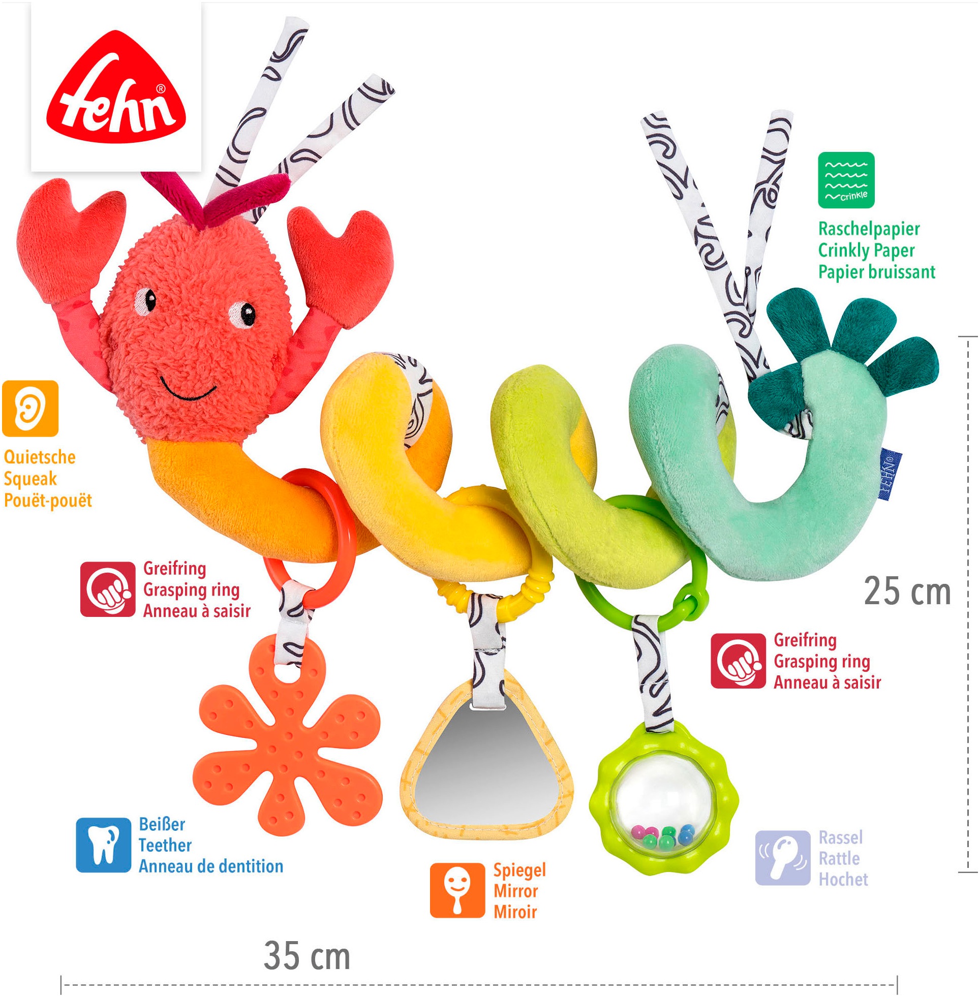 Fehn Greifspielzeug »Activity-Spirale Hummer«