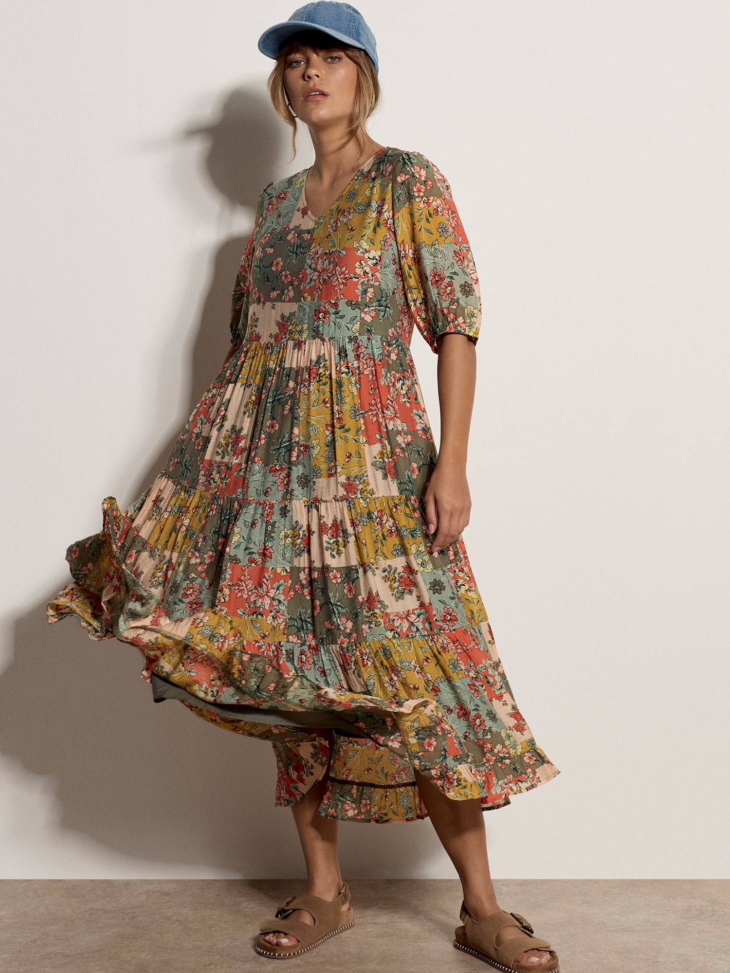 Apricot 2-in-1-Kleid »Midikleid« mit Stufenrock