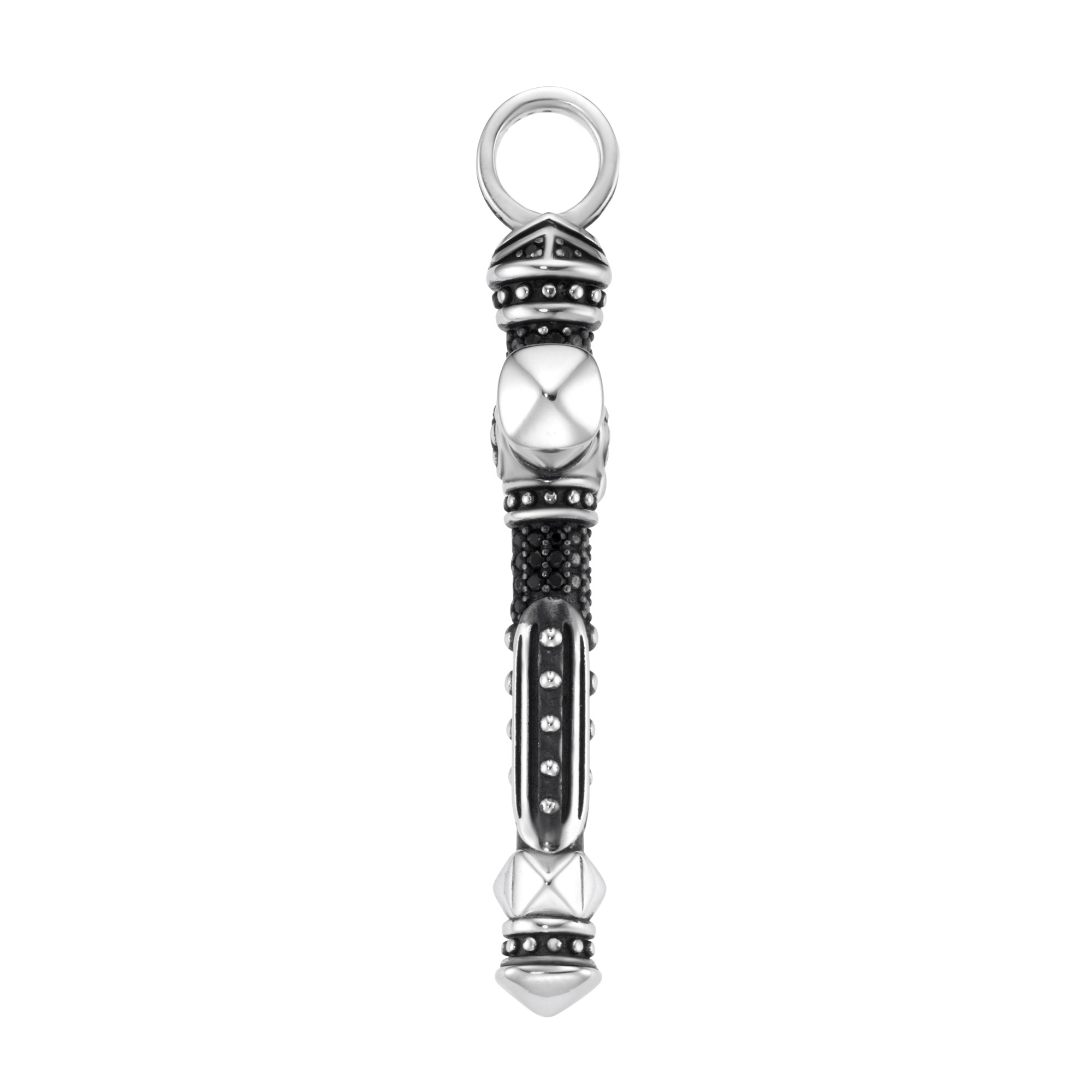 GIORGIO MARTELLO MILANO Kreuzanhänger »Anhänger Kreuz mit schwarzen Spinellen, Silber 925«