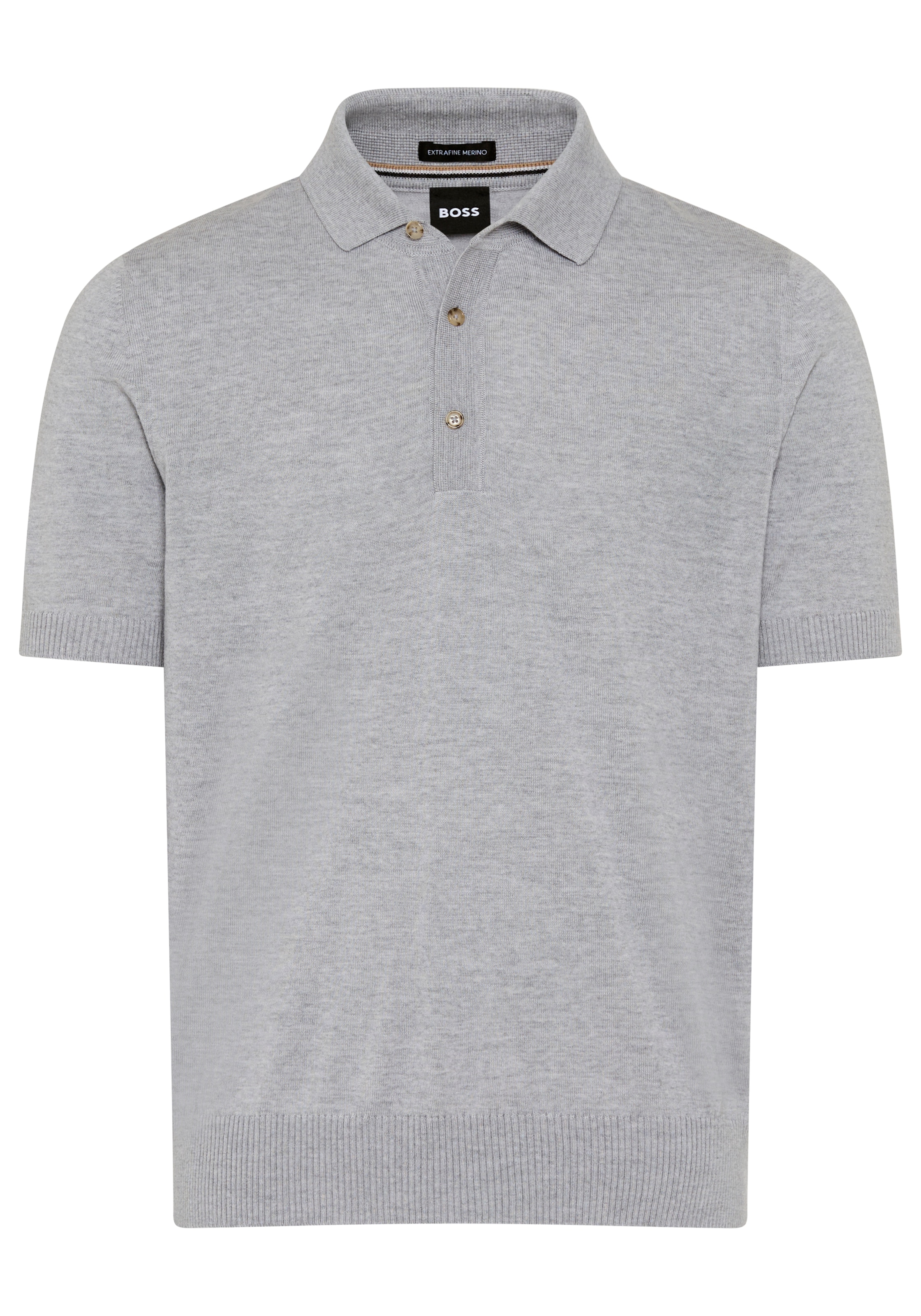 BOSS Kurzarmpullover »Nolano« aus Schurwolle, Polokragen