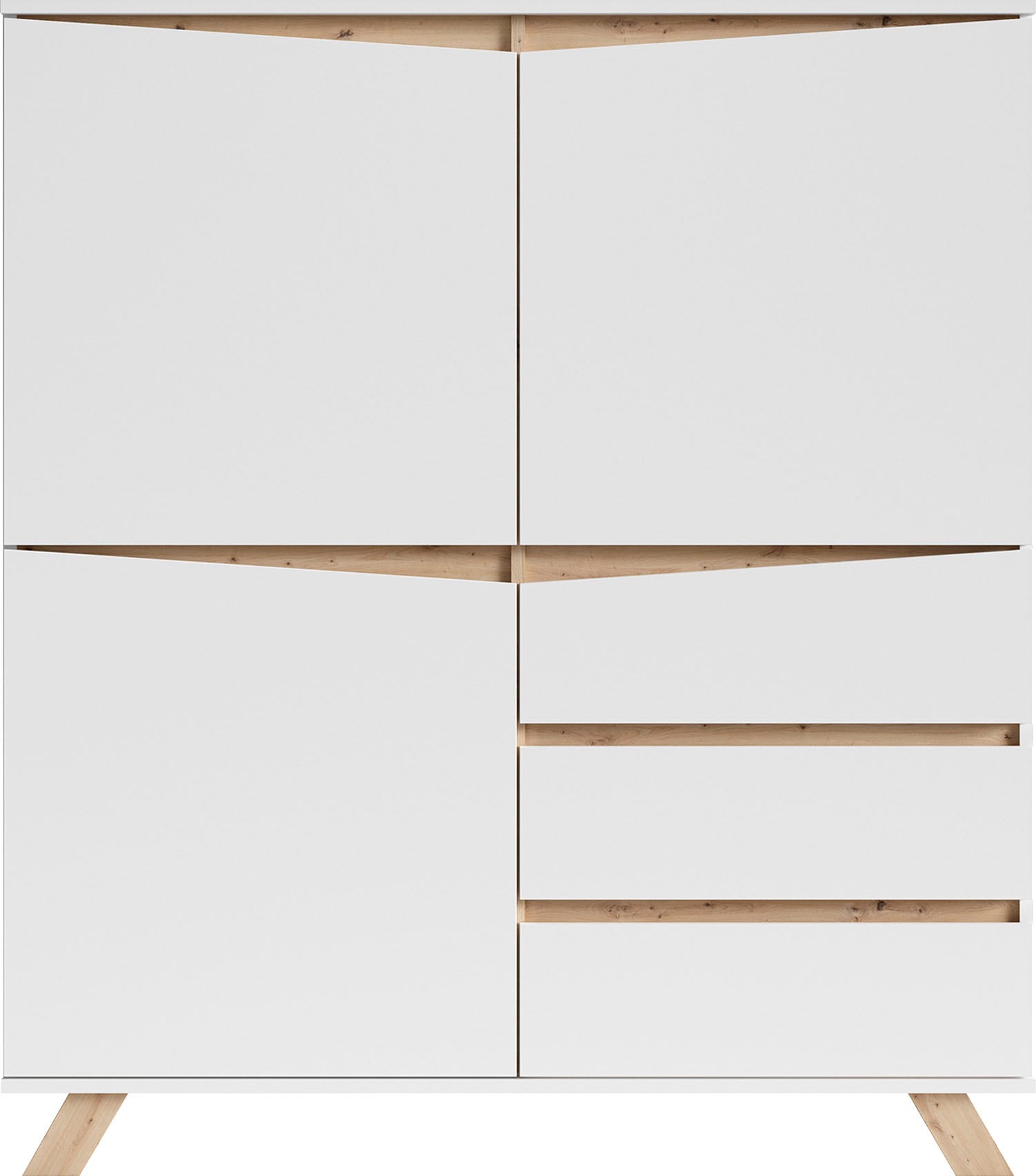 Highboard »Valentin«, 3 Schubkästen und 3 Türen, Breite 120cm in modernem Scandi - Design