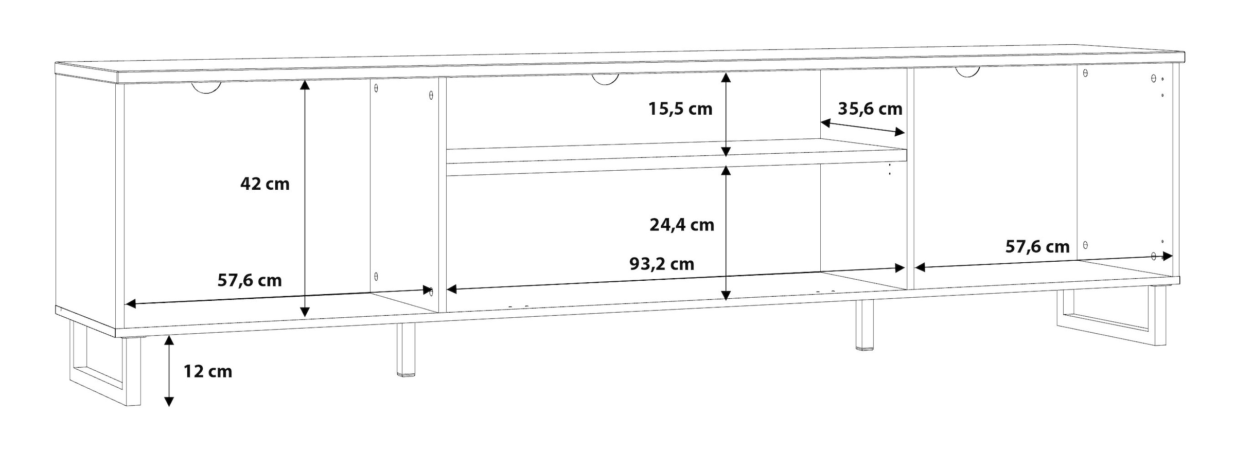 FORTE TV-Schrank »Leokadia«, Breite ca. 214 cm