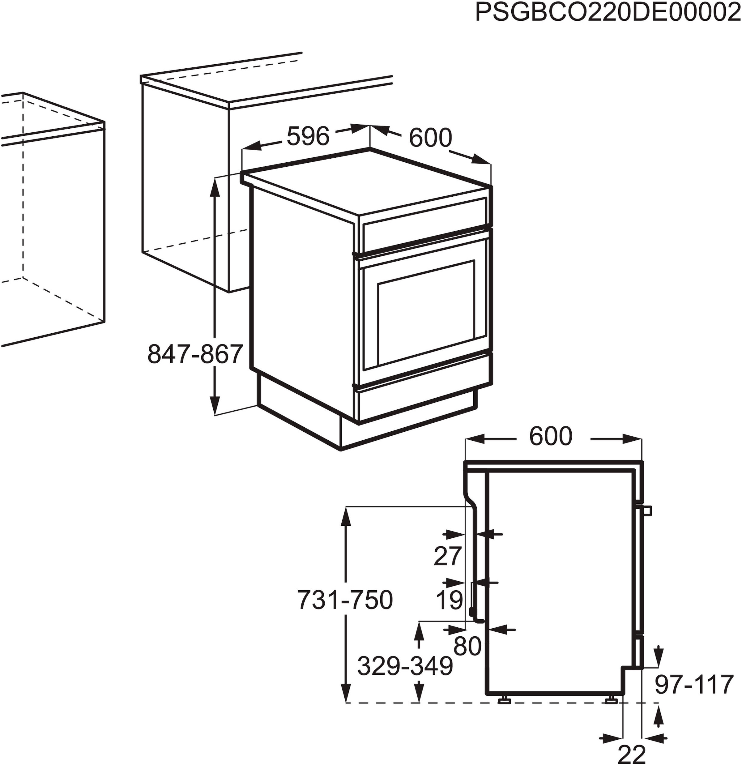 AEG Induktions-Standherd »CIB6490APB«, CIB6490APB 940 002 993, mit FlexiRunners™ – Teilauszug (2 Paar), Pyrolyse-Selbstreinigung, Hob2Hood- und Bridge-Funktion