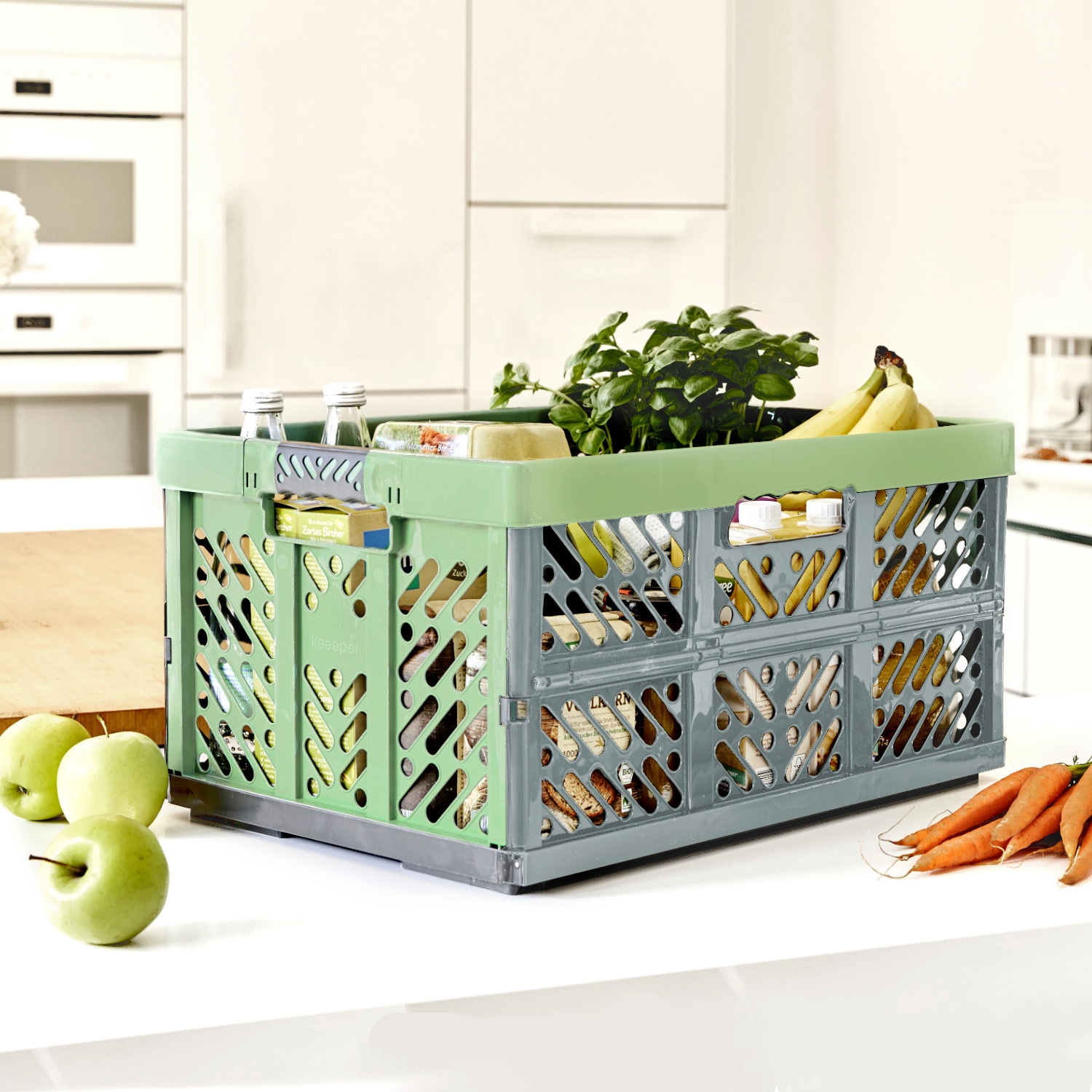 keeeper Klappbox »Profi-Klappbox ben eco mit Softgriffen (Set 4 St.) 45 l, 54x37x28 cm« Soft-Touch-Griffe, zusammenklappbar, leicht zu reinigen