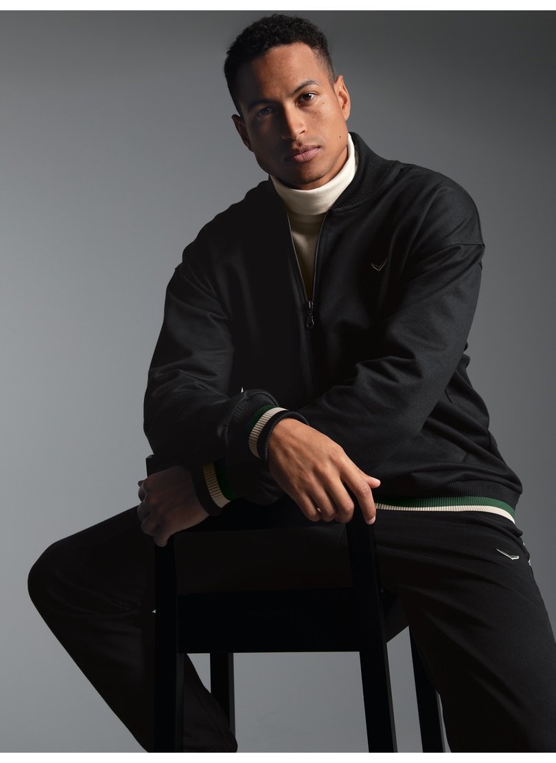 Trigema Sweatjacke »TRIGEMA Collegejacke mit kontrastfarbigen Elementen« 1 Stk.