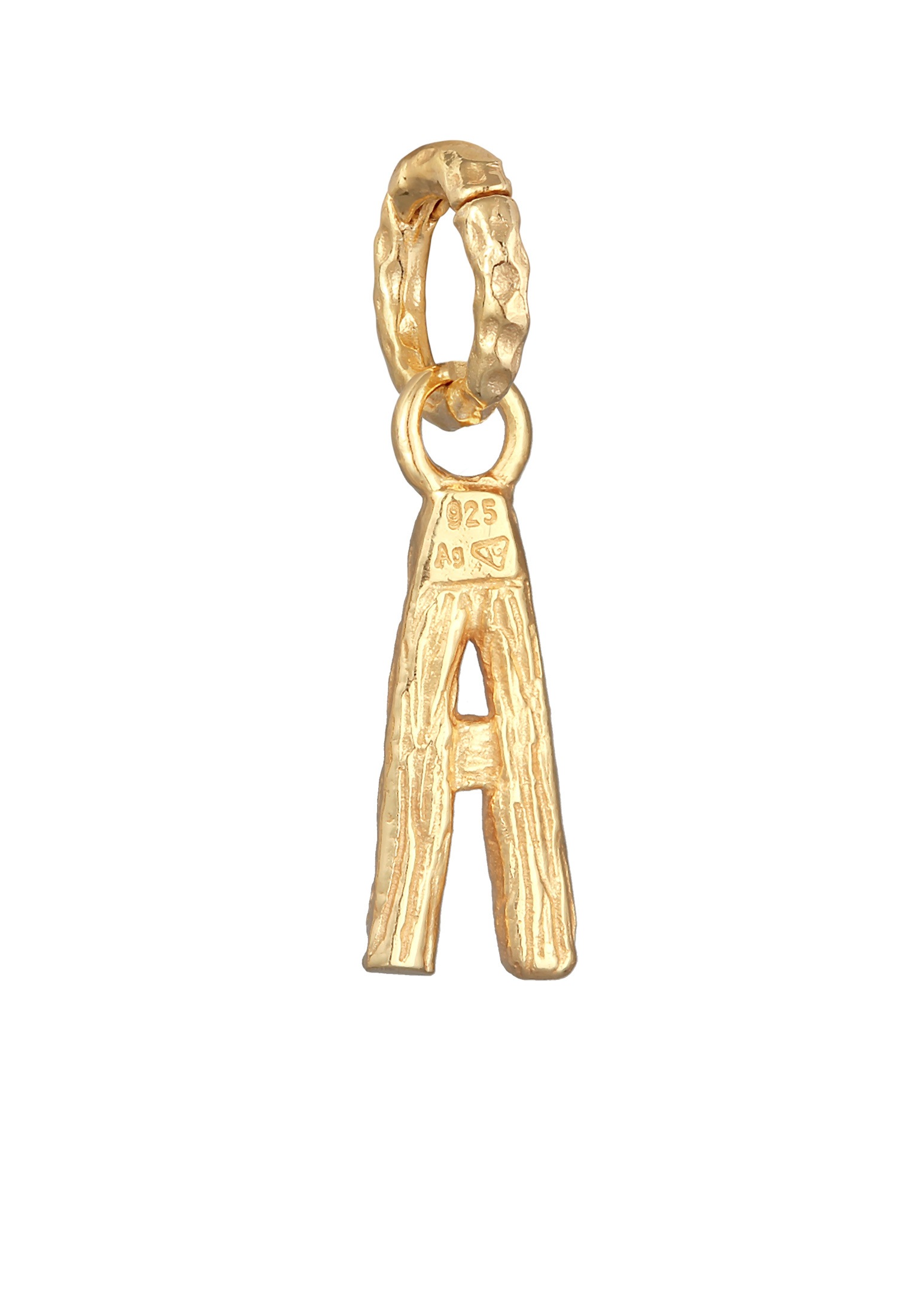 Elli Amulett »Anhänger Buchstabe A Organic Look 925 Silber vergoldet«