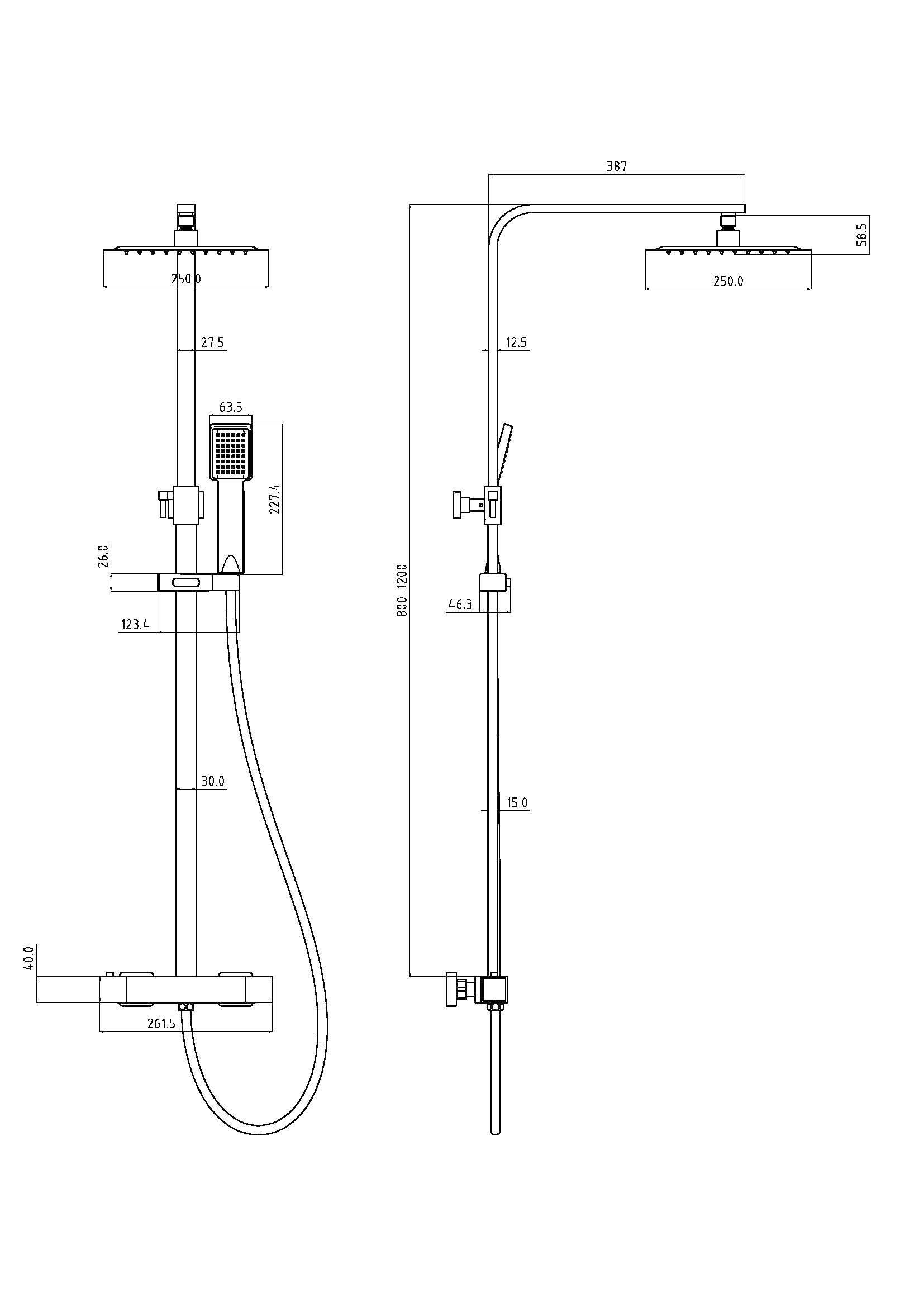 Eisl Duschsystem »CALVINO«, Duschsystem mit Thermostat, Duschkopf mit Schlauch und Halterung,Chrom