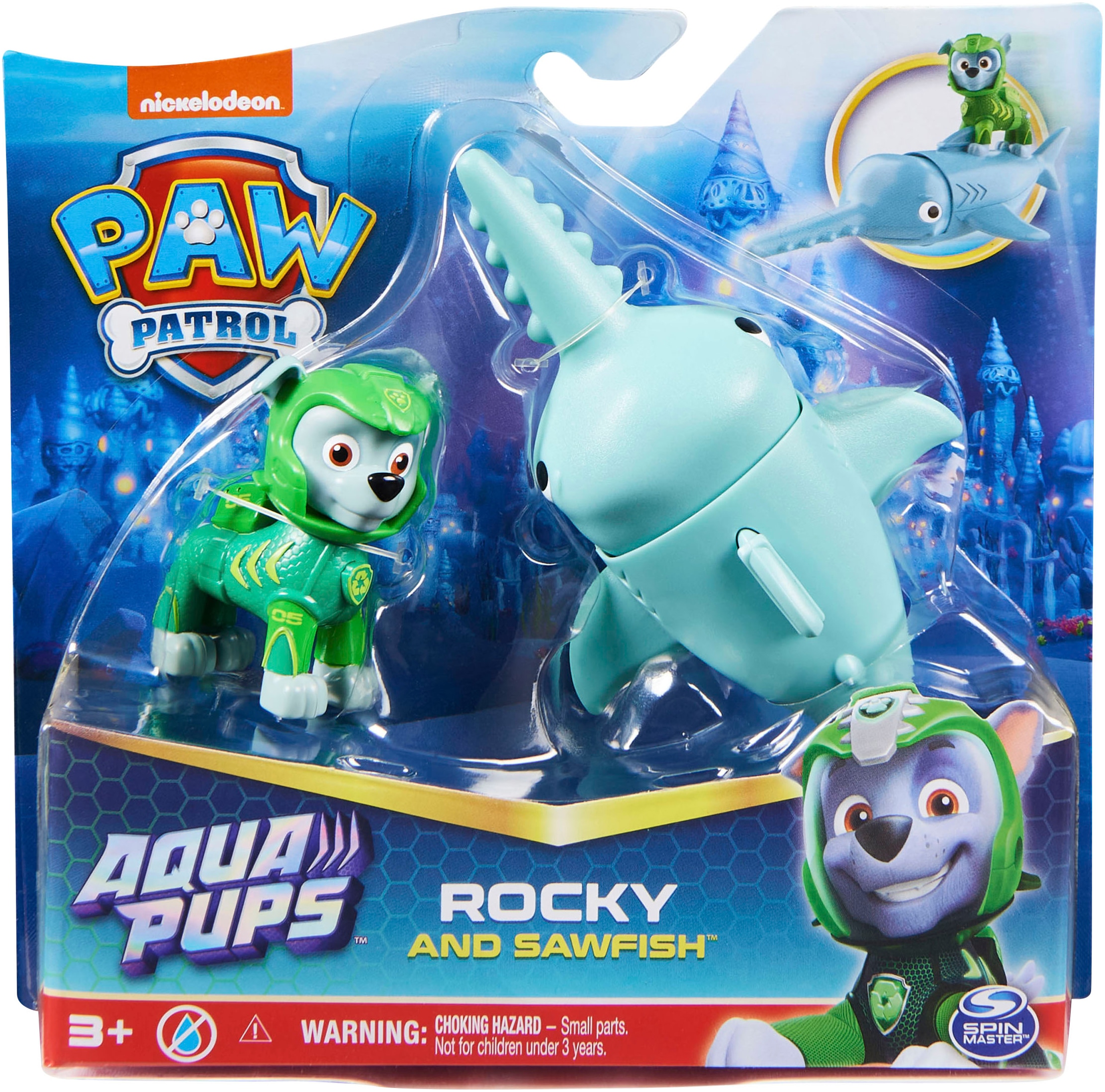 Spin Master Spielfigur »Paw Patrol - Aqua Pups - Hero Pups Solid Rocky«, (Set)