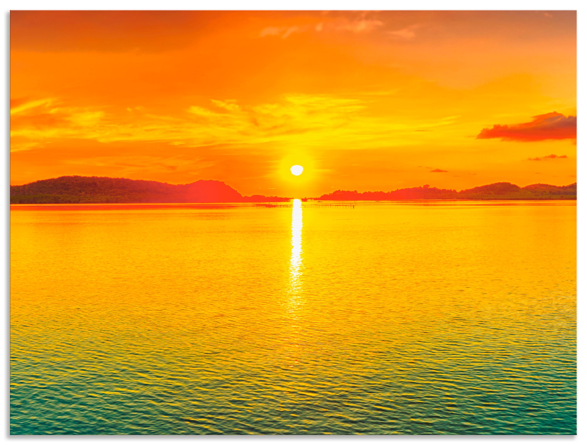Artland Wandbild »Sonnenuntergangspanorama«, Sonnenaufgang & -untergang, (1 St.), in vielen Größen & Produktarten - Alubild / Outdoorbild für den Außenbereich, Leinwandbild, Poster, Wandaufkleber / Wandtattoo auch für Badezimmer geeignet